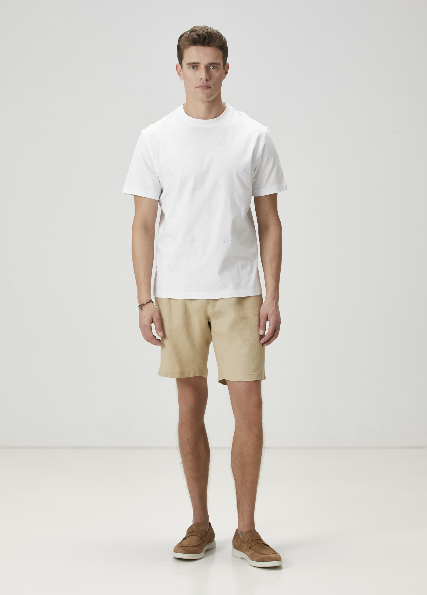 Beyaz Kaz Nakışlı T-shirt_2