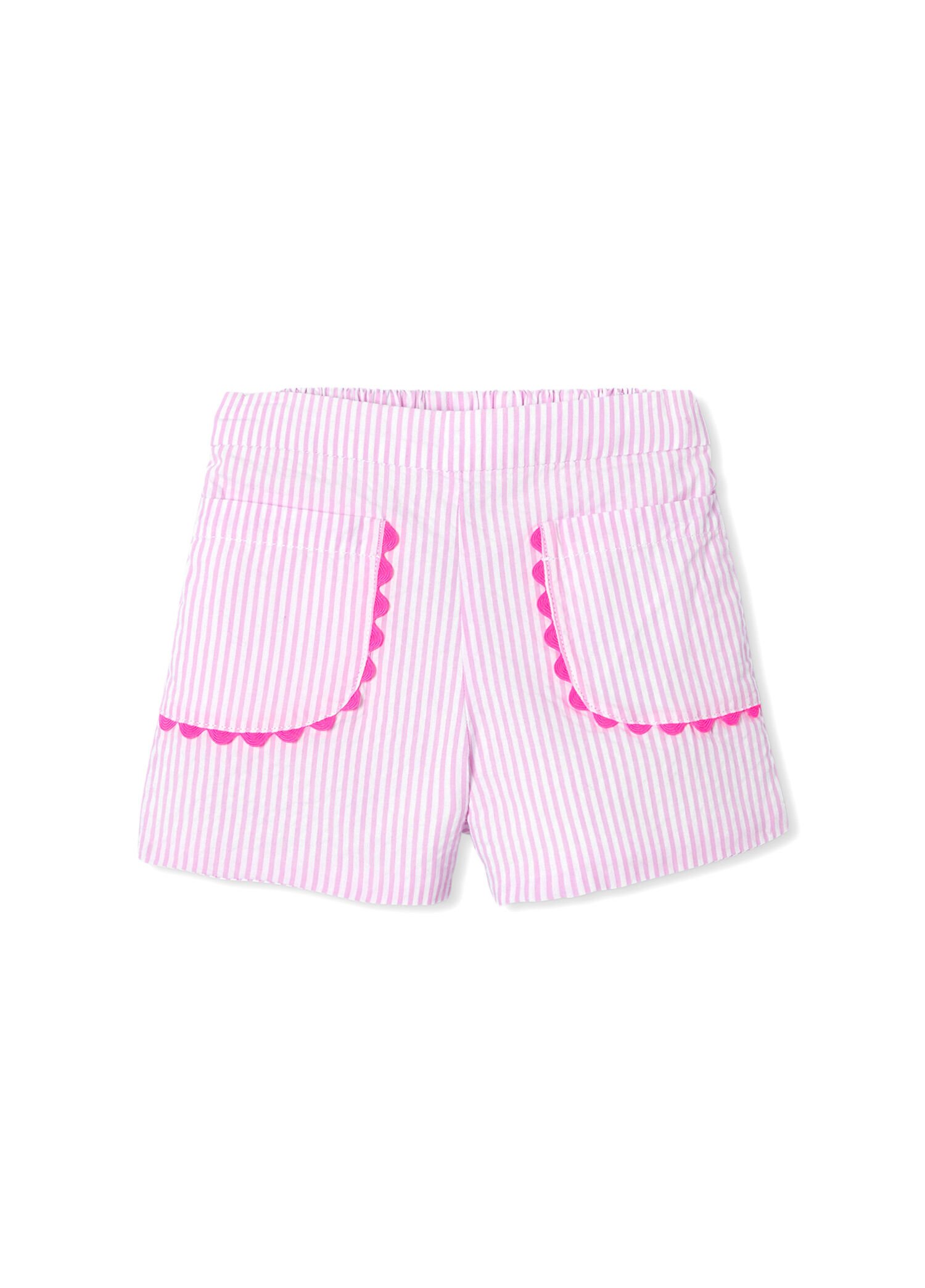 Pembe Çizgili Pamuklu Kız Bebek Şort