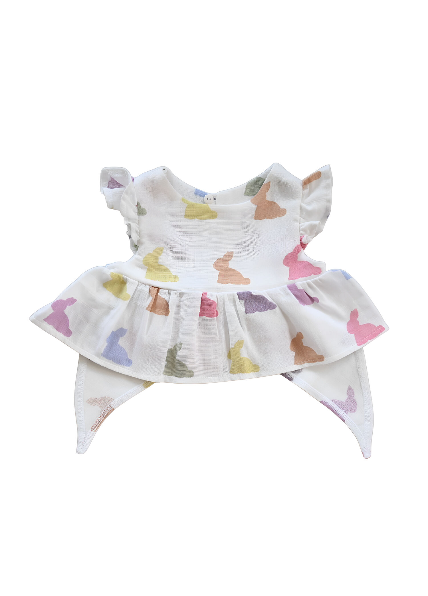 Rainbow Lapin Müslin Fiyonklu Kız Bebek Bluz