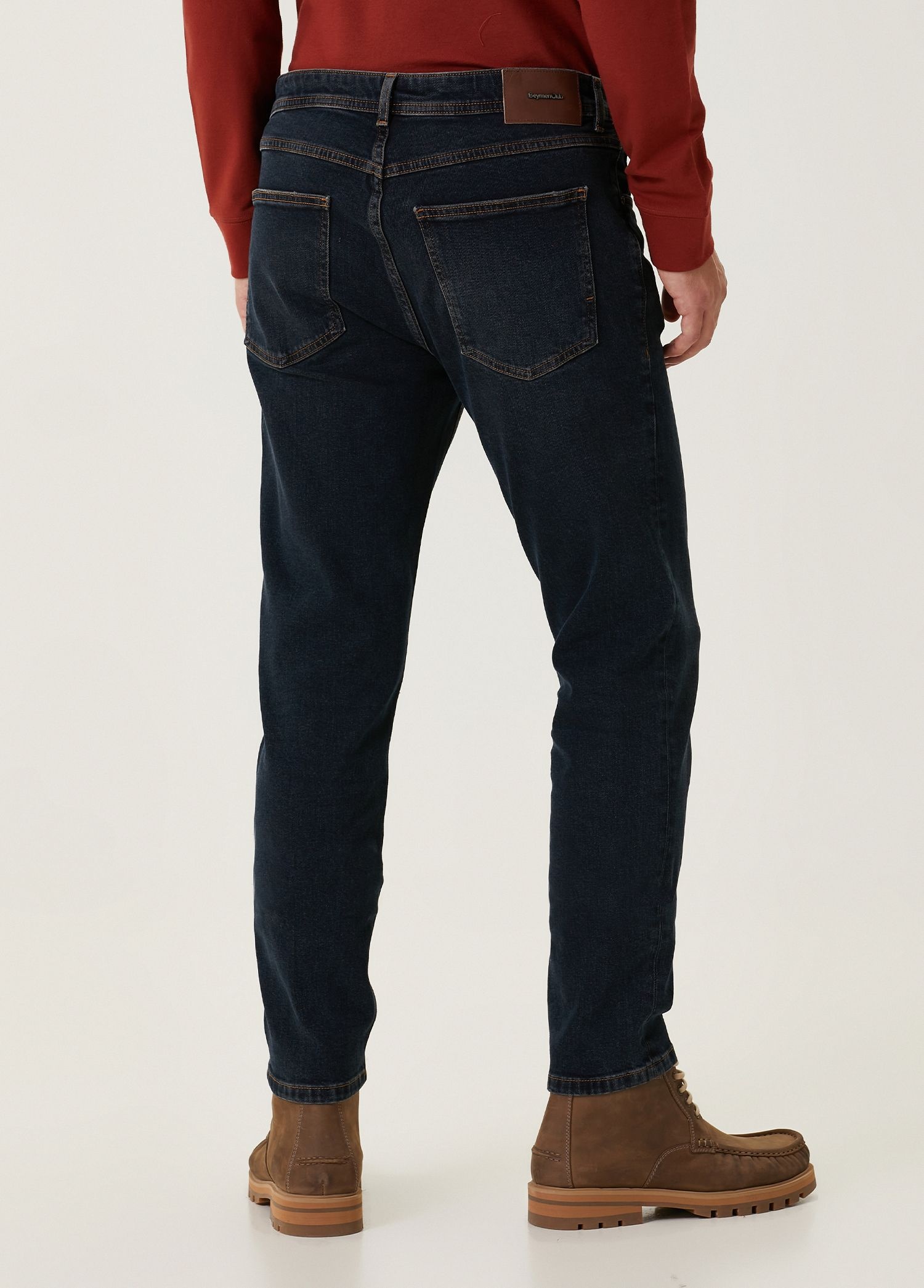 Slim Fit Indigo Hafif Yıkama Jean Pantolon_3