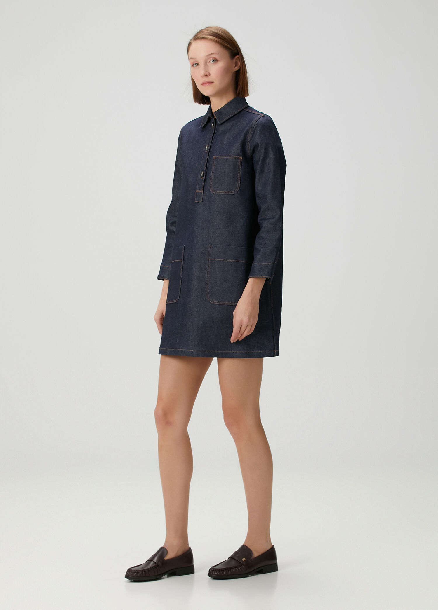 APC - Aurelia Navy Mini Denim Dress