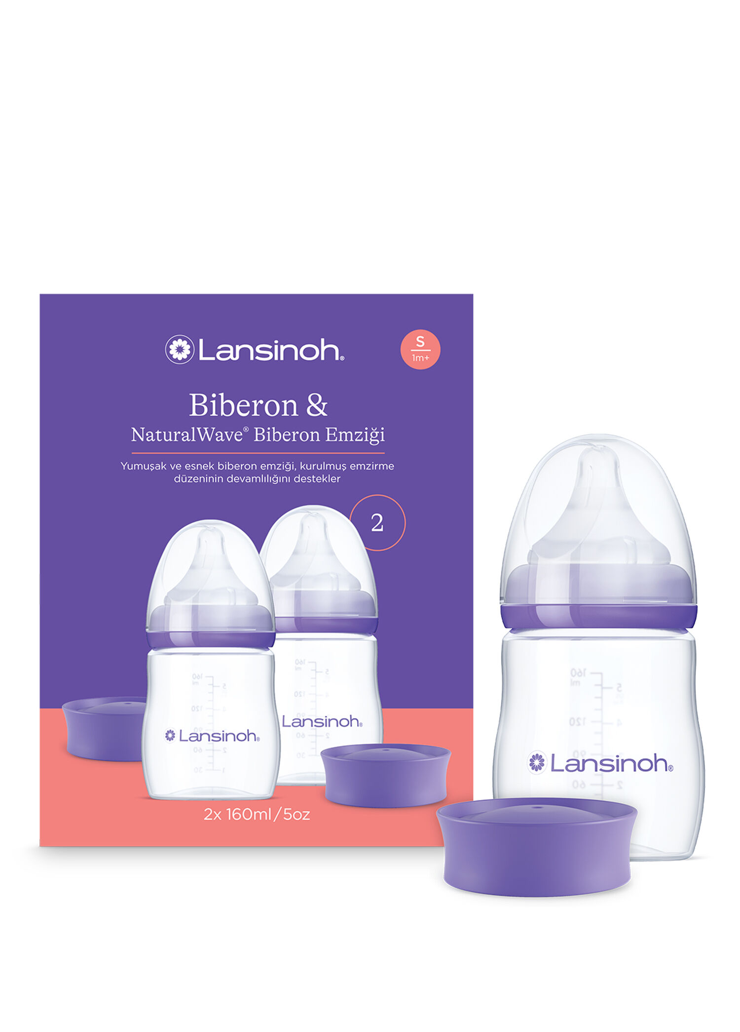 NaturalWave® 1 Ay+ Biberon Emziği Pp 2'li Biberon 160 ml