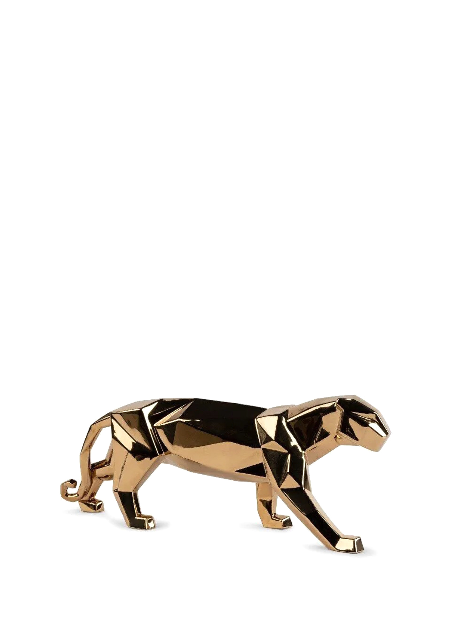 Panther Gold Porselen Heykel