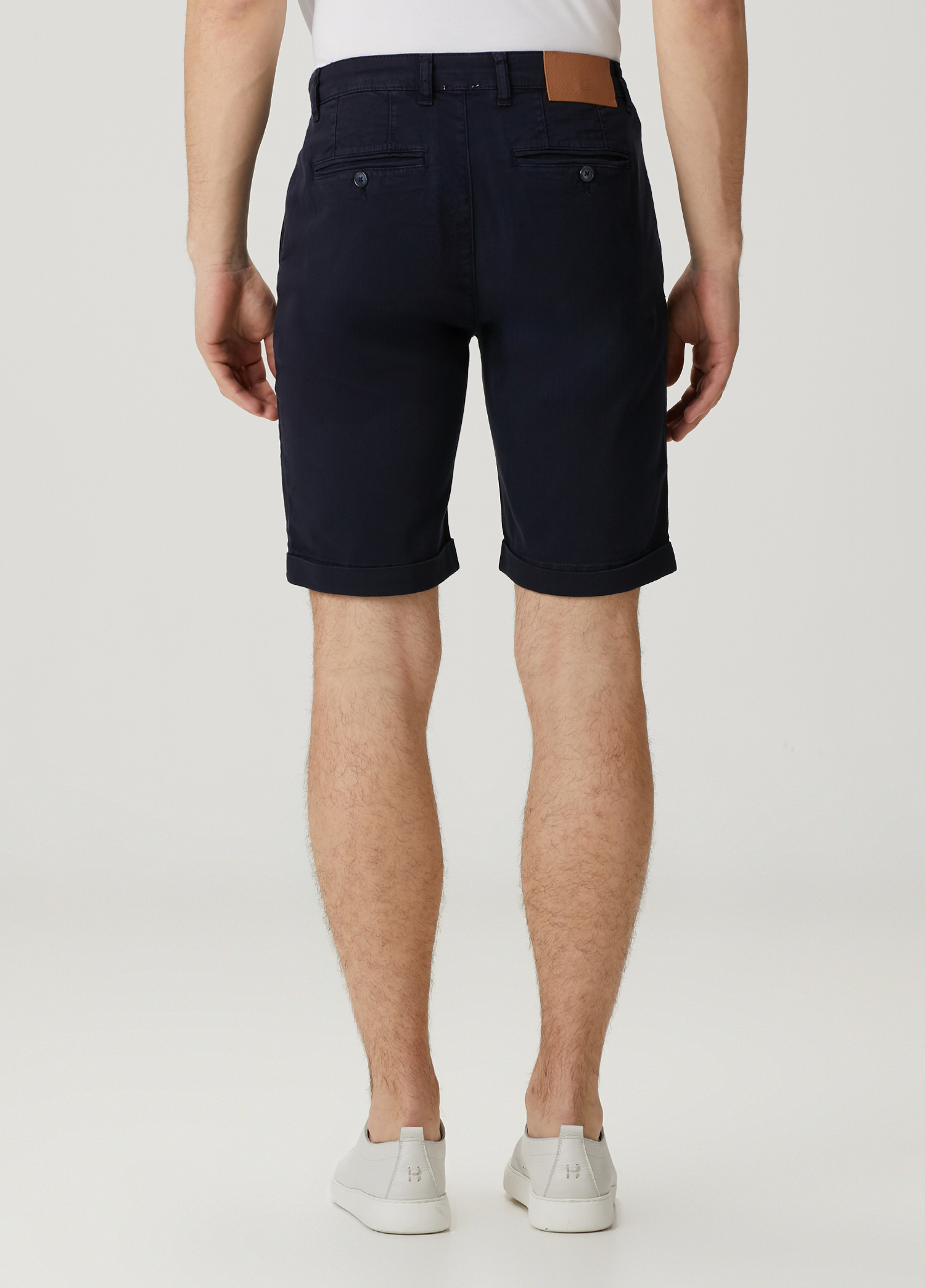 Slim Fit Lacivert Şort_2