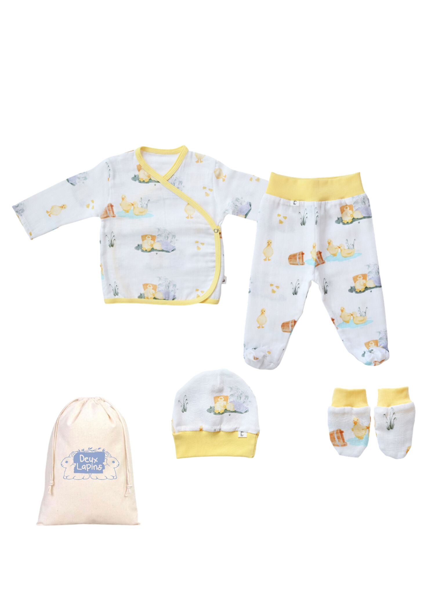Petits Caneton Yenidoğan Unisex Bebek 4'lü Hastane Çıkış Seti
