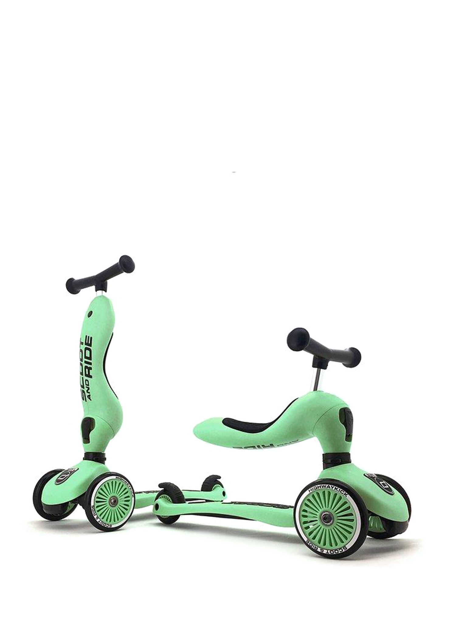 Highwaykick 1 2'si 1 Arada Yeşil Oturaklı 3 Tekerlekli 1-5 Yaş Çocuk Scooter