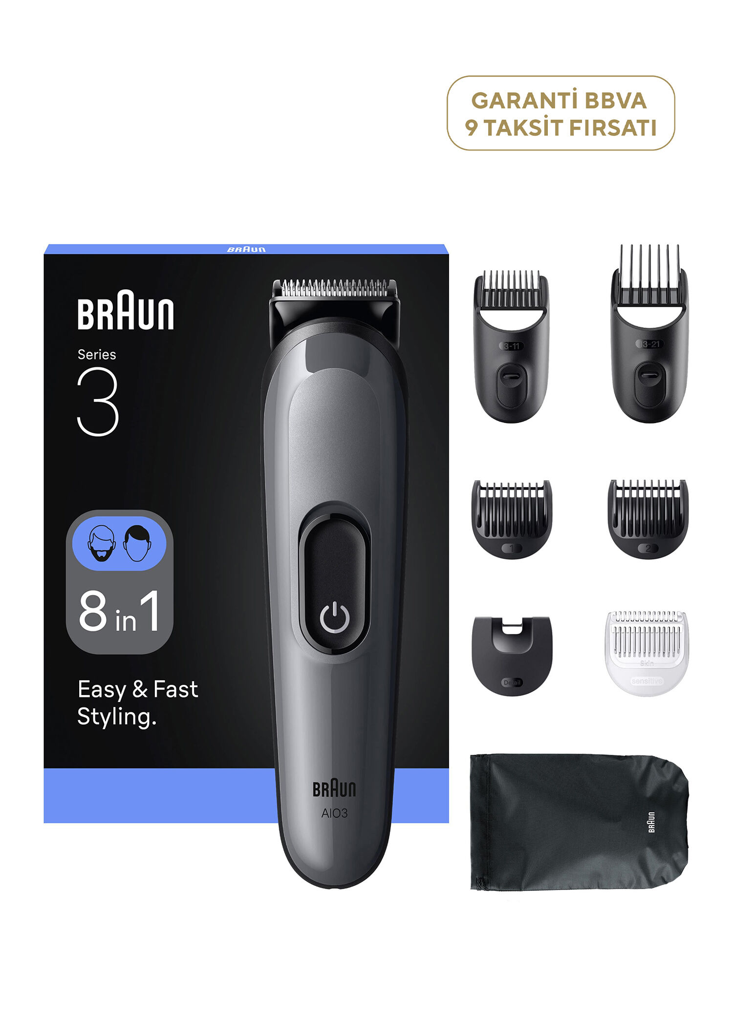 Hepsi Bir Arada Series 3 8’i 1 Arada Tıraş Kiti AIO3540