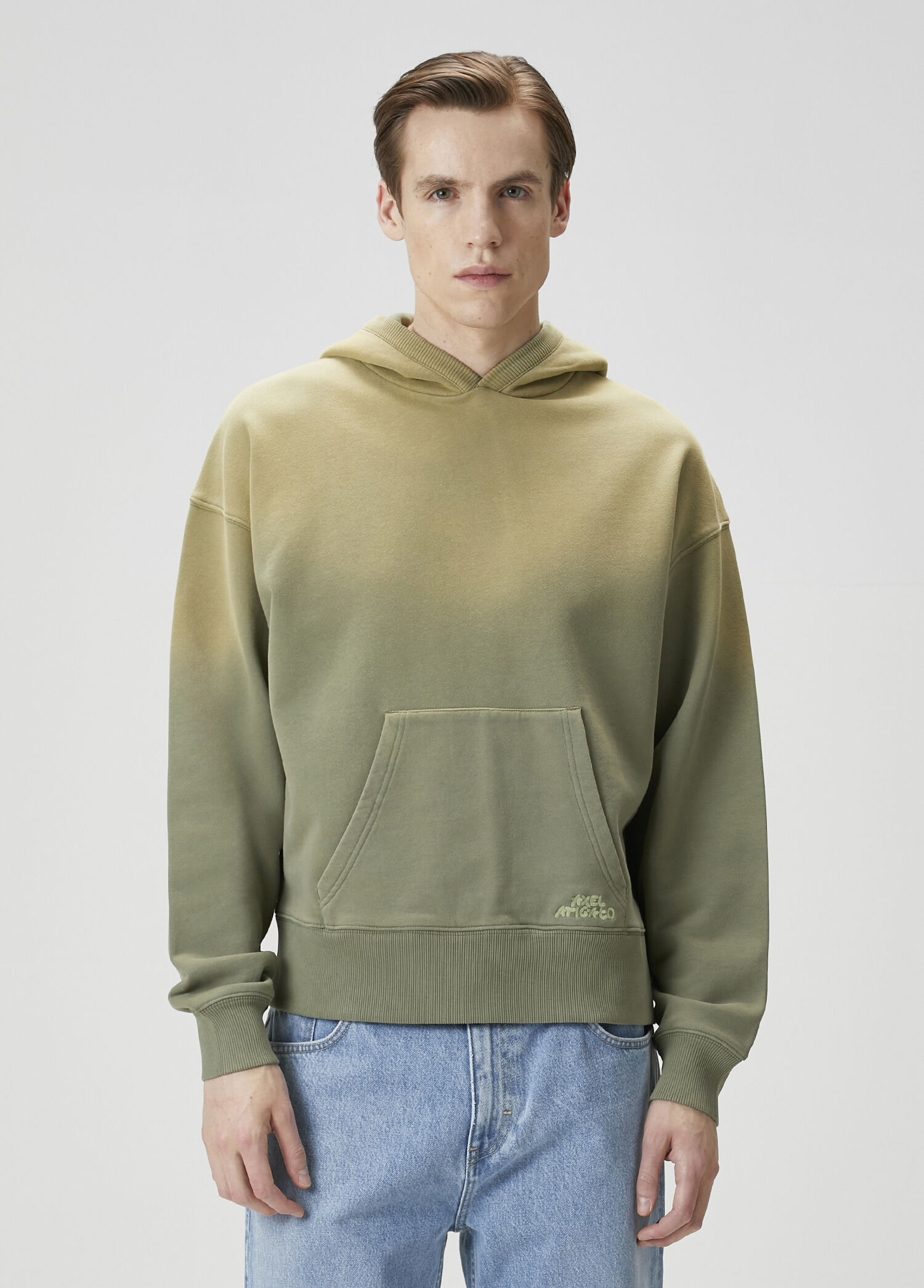 Açık Haki Kapüşonlu Sweatshirt