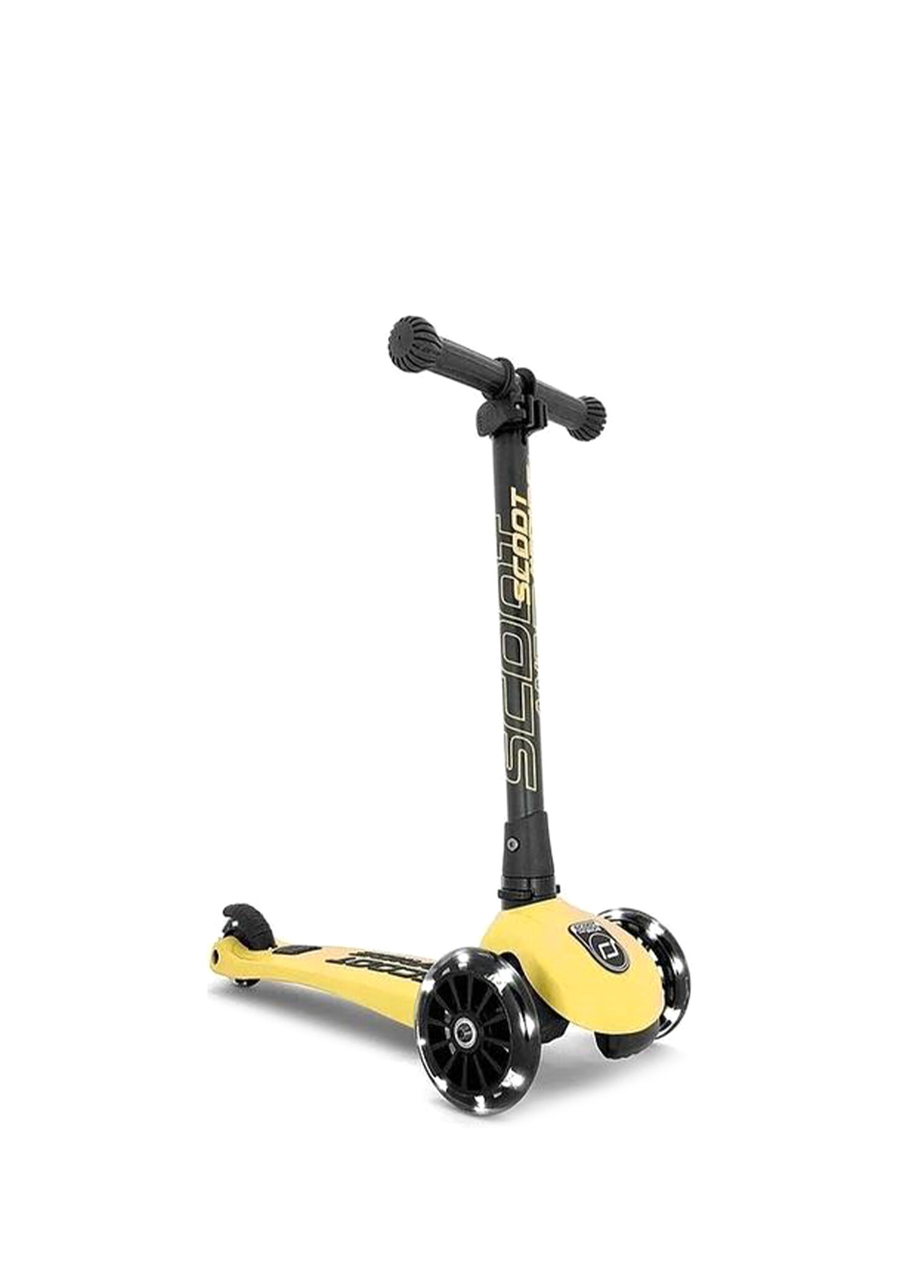 Highwaykick 3 Sarı LED Işıklı Katlanabilir Ayarlanabilir Direksiyonlu 3 Tekerlekli 3-6 Yaş Çocuk Scooter