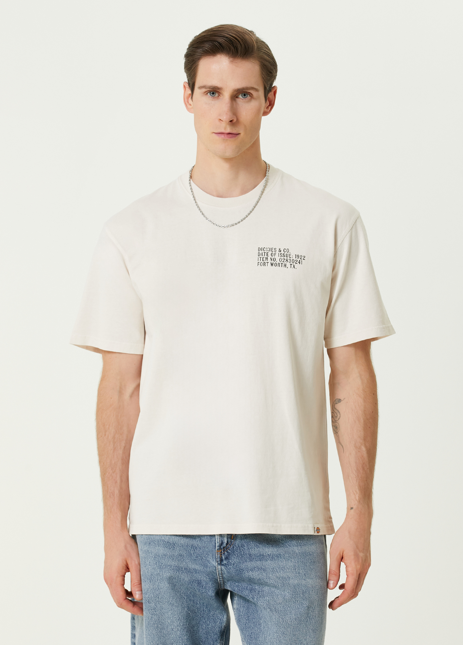 Bej Logo Detaylı T-shirt