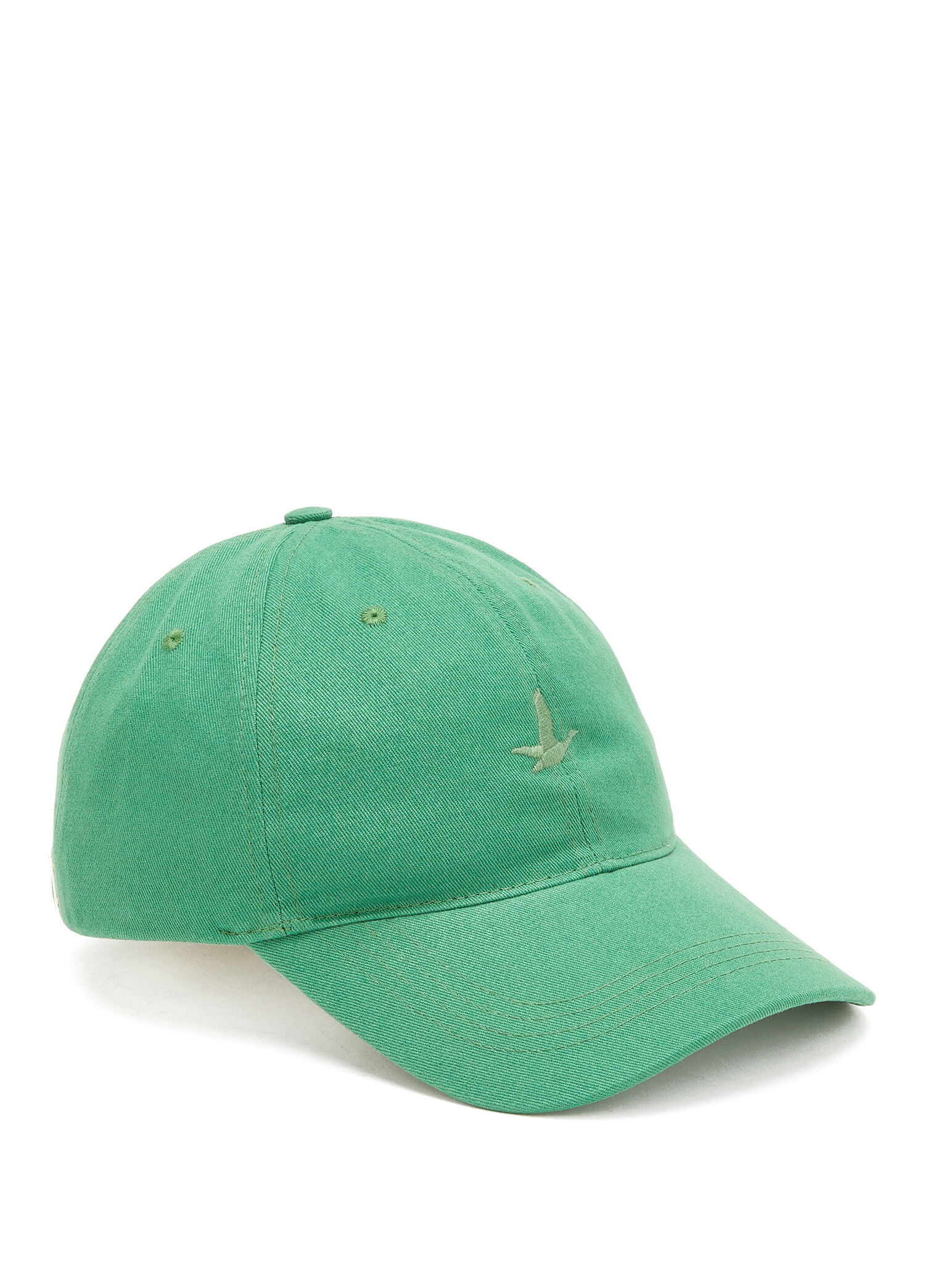 Yeşil Logo Nakışlı Erkek Gabardin Şapka