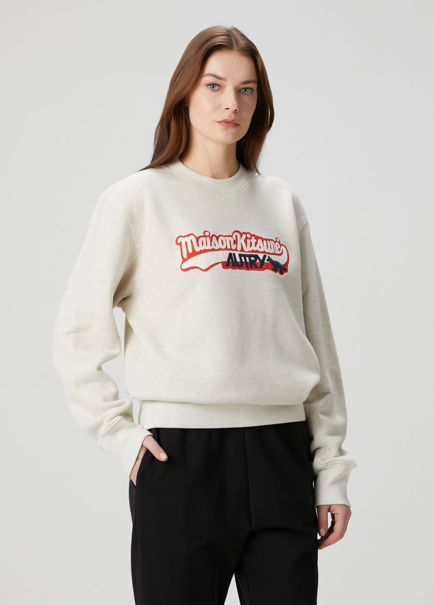 x Maison Kitsune Açık Bej Sweatshirt
