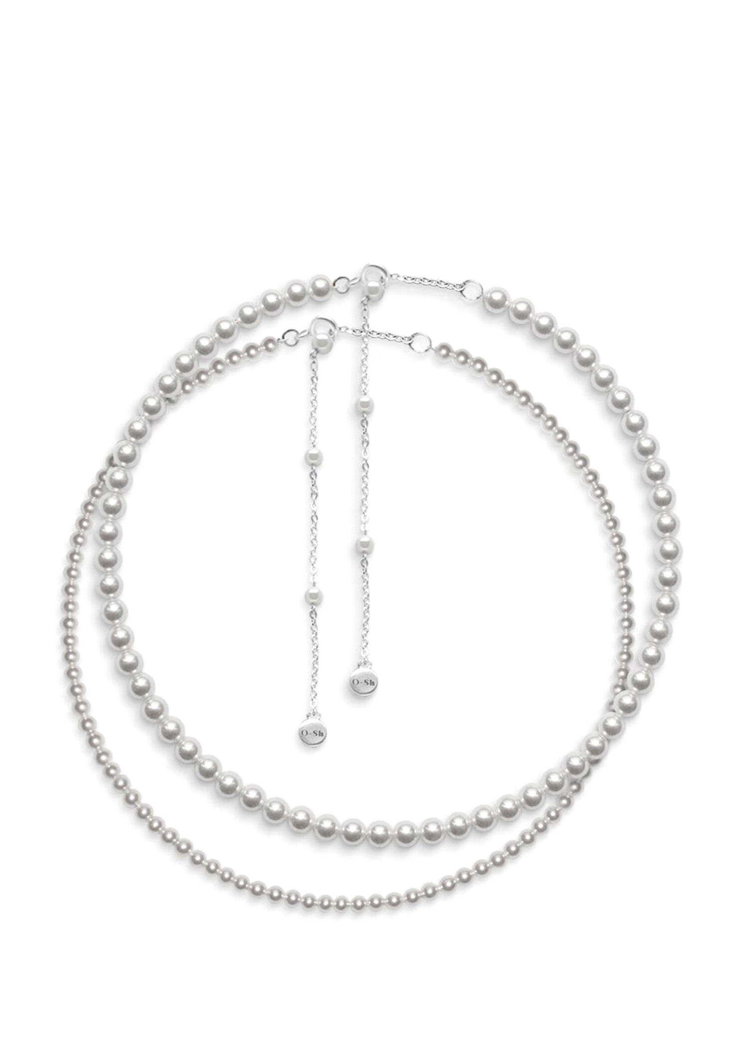 P Chokers 925 Ayar Gümüş 2'li Kadın İnci Choker Kolye
