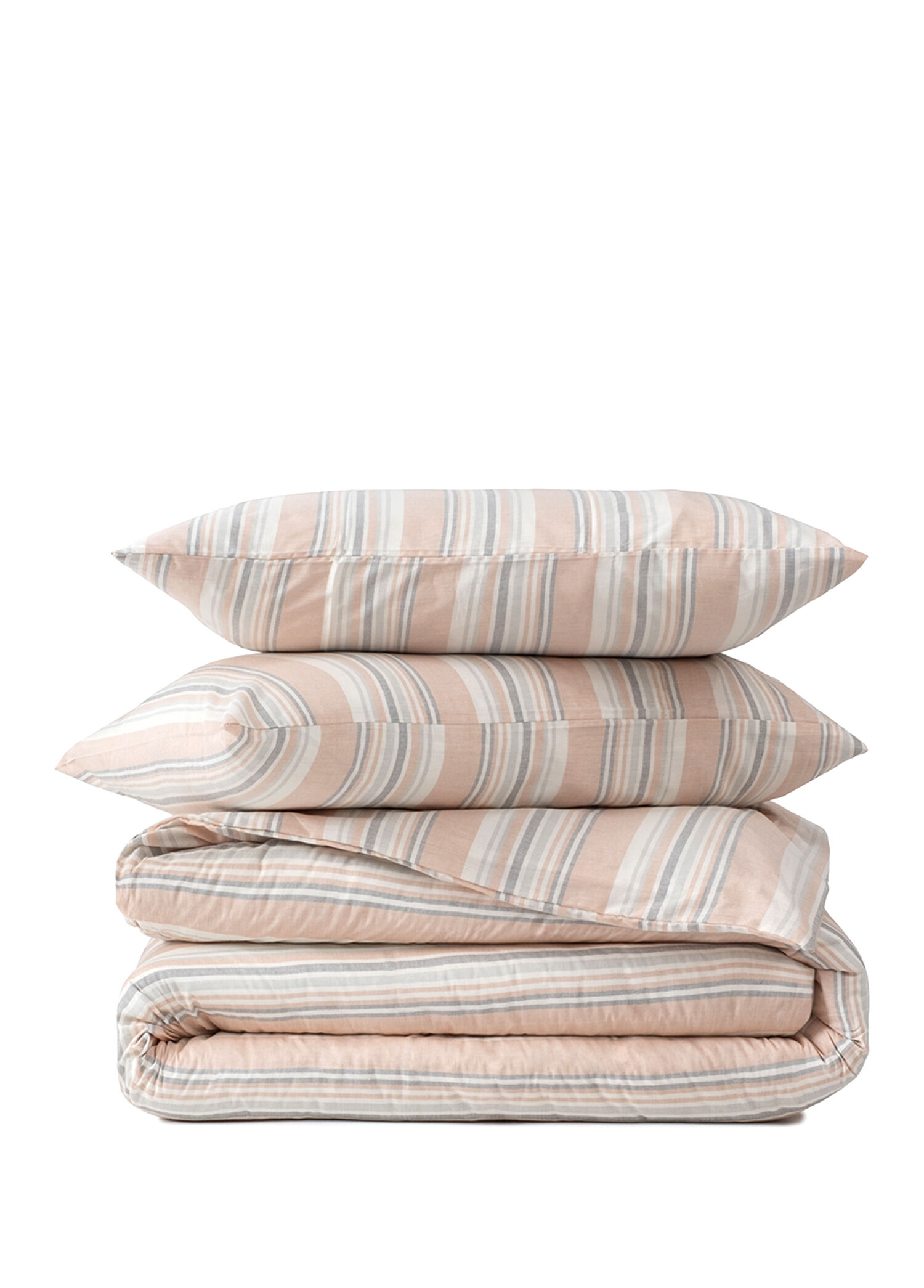 Striped Smooth Percale Sarı %100 Pamuk Çift Kişilik Nevresim Kılıfı 200 x 220 cm