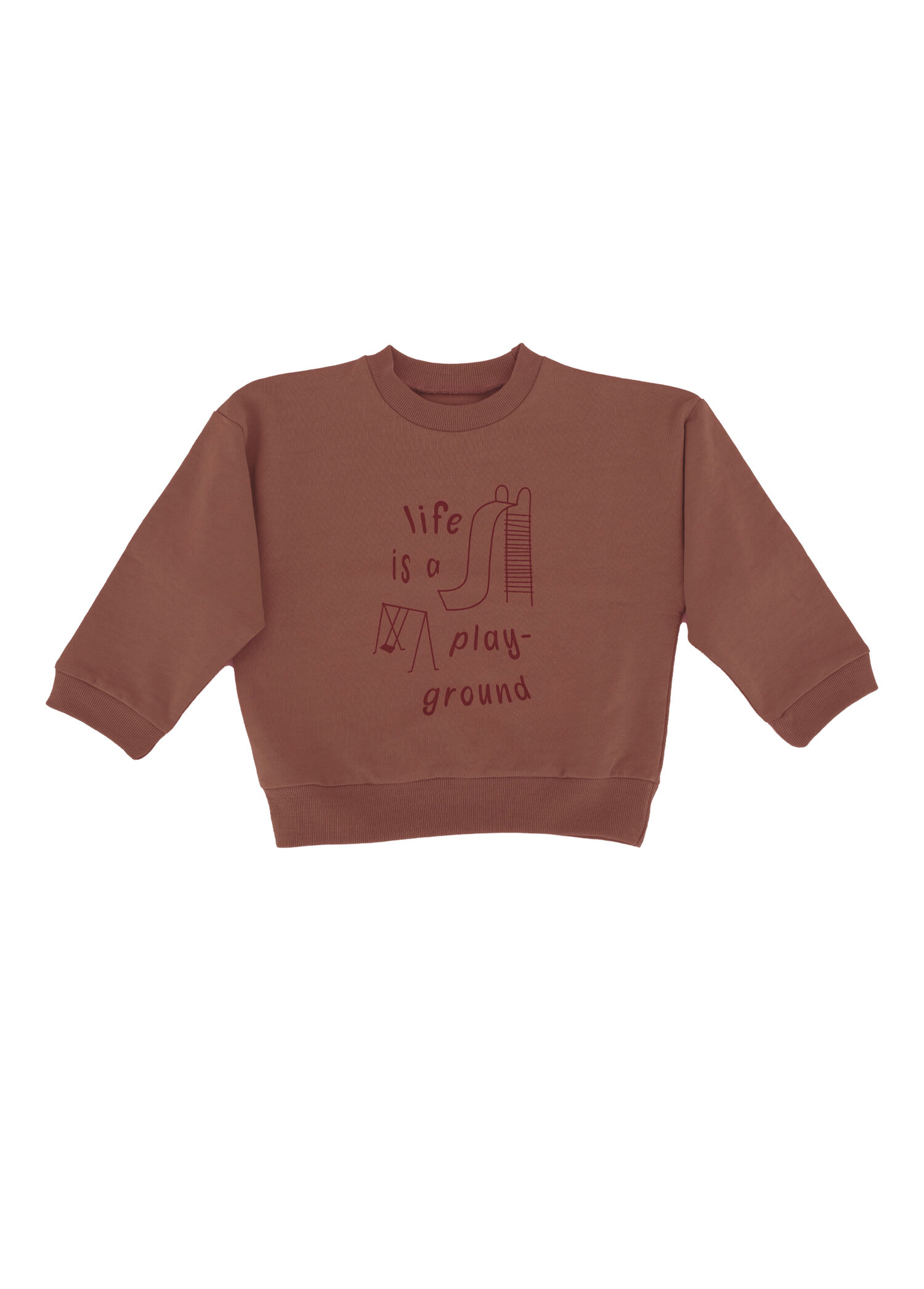 Play Baskılı Kiremit Unisex Çocuk Sweatshirt