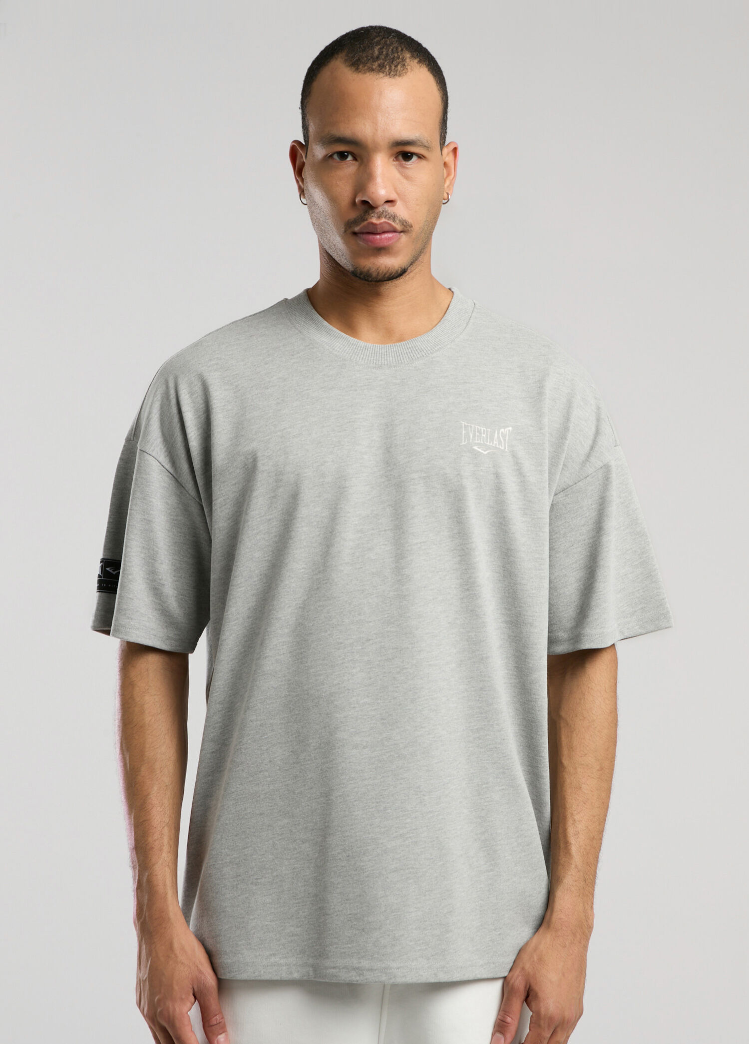 Ever Essentials Gri Melanj Oversize Kısa Kollu Erkek T-shirt