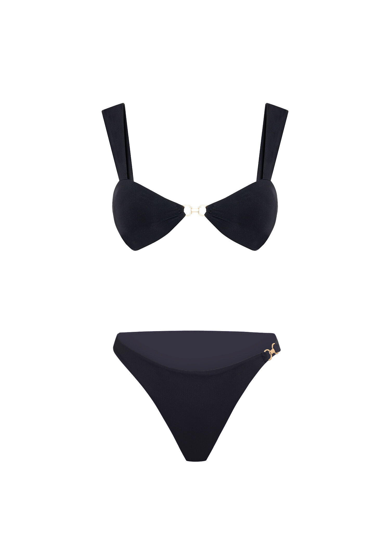 Dusk Nero Siyah Halka Detaylı Kadın Bikini Üstü