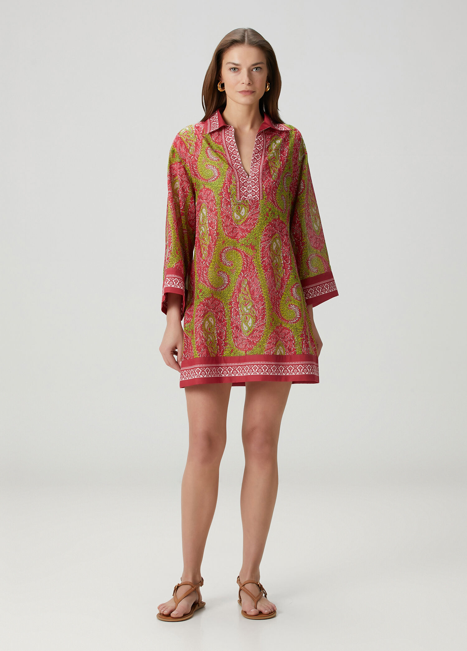 Çok Renkli Desenli Kaftan
