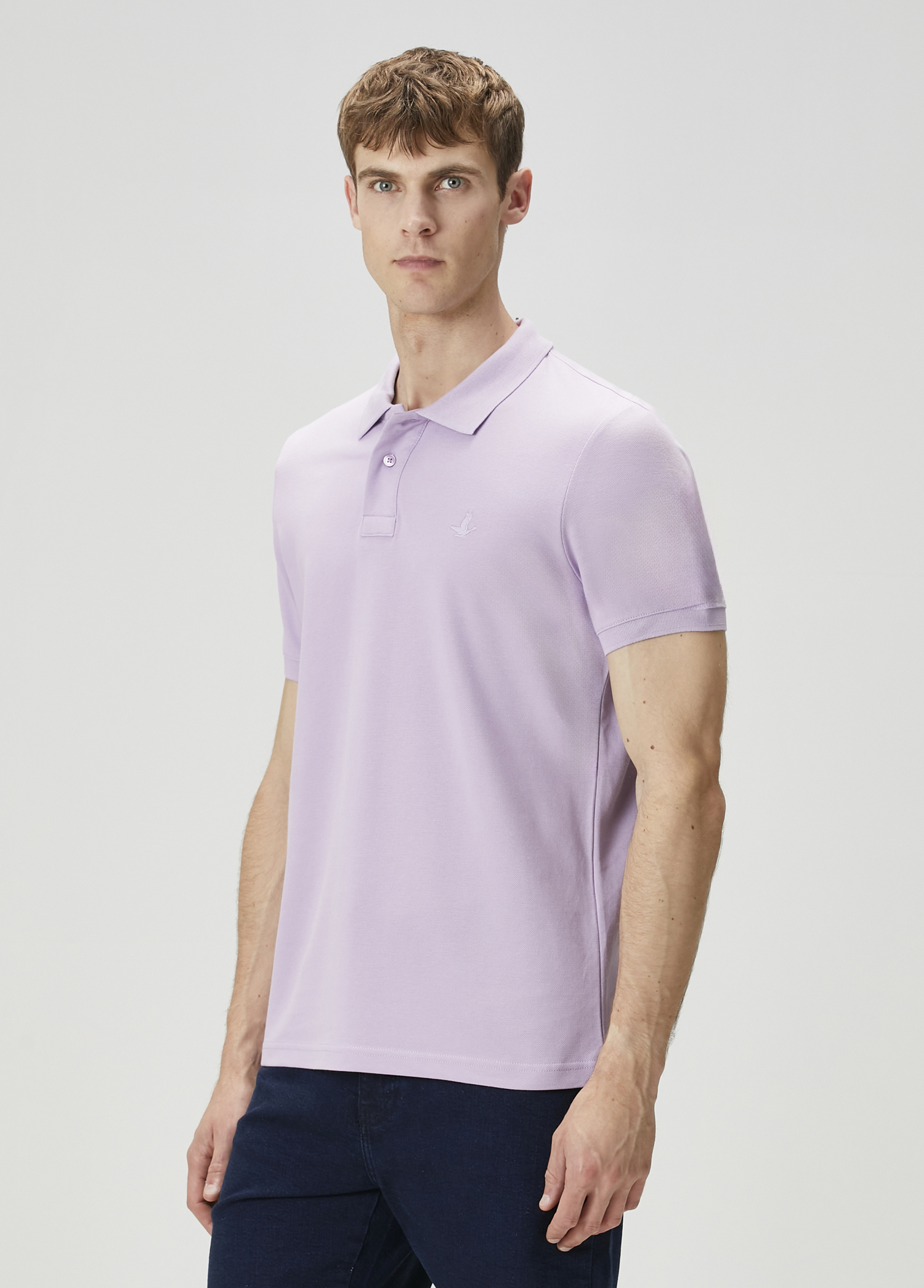 Lila Polo Yaka T-shirt