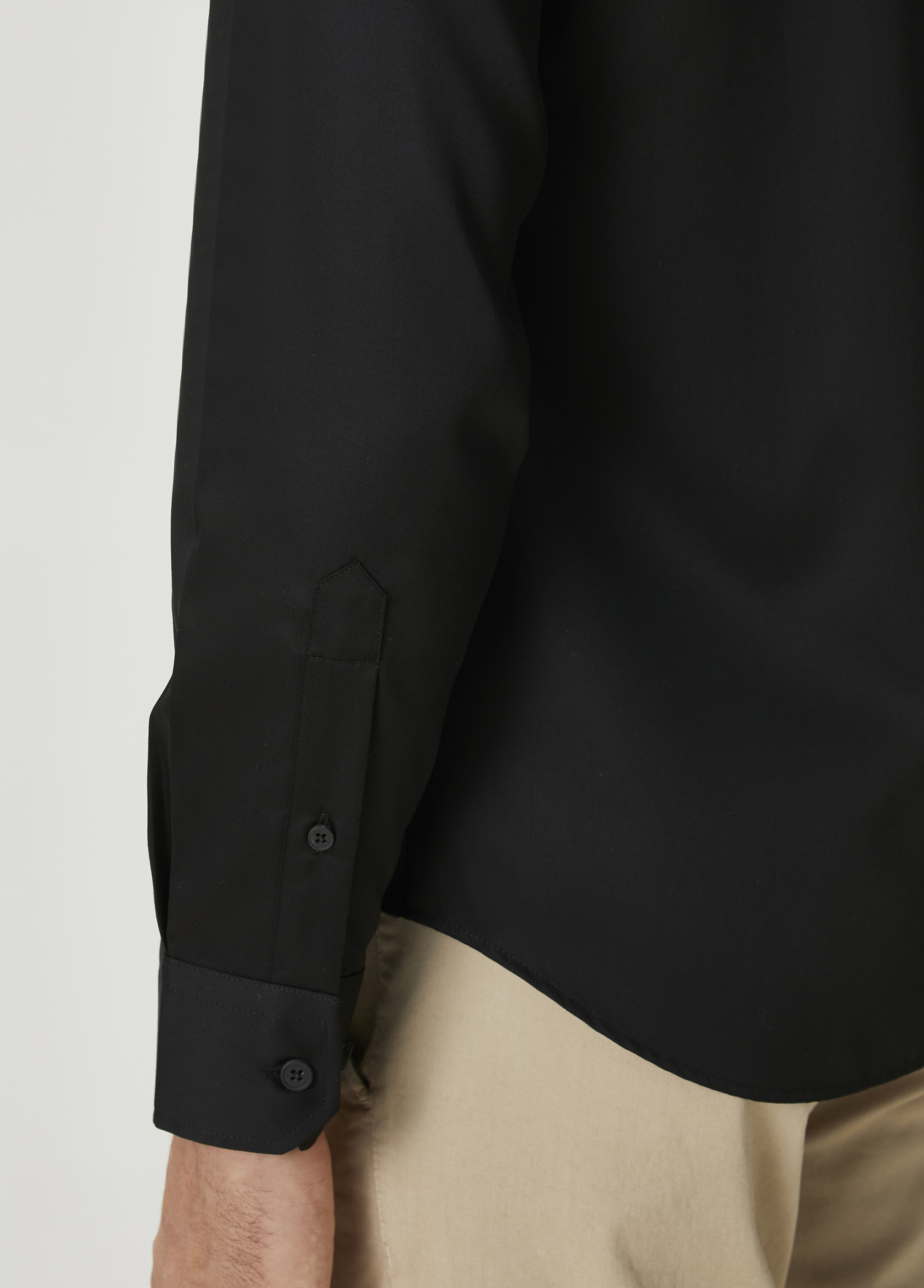 Slim Fit Siyah Non-iron Gömlek_5
