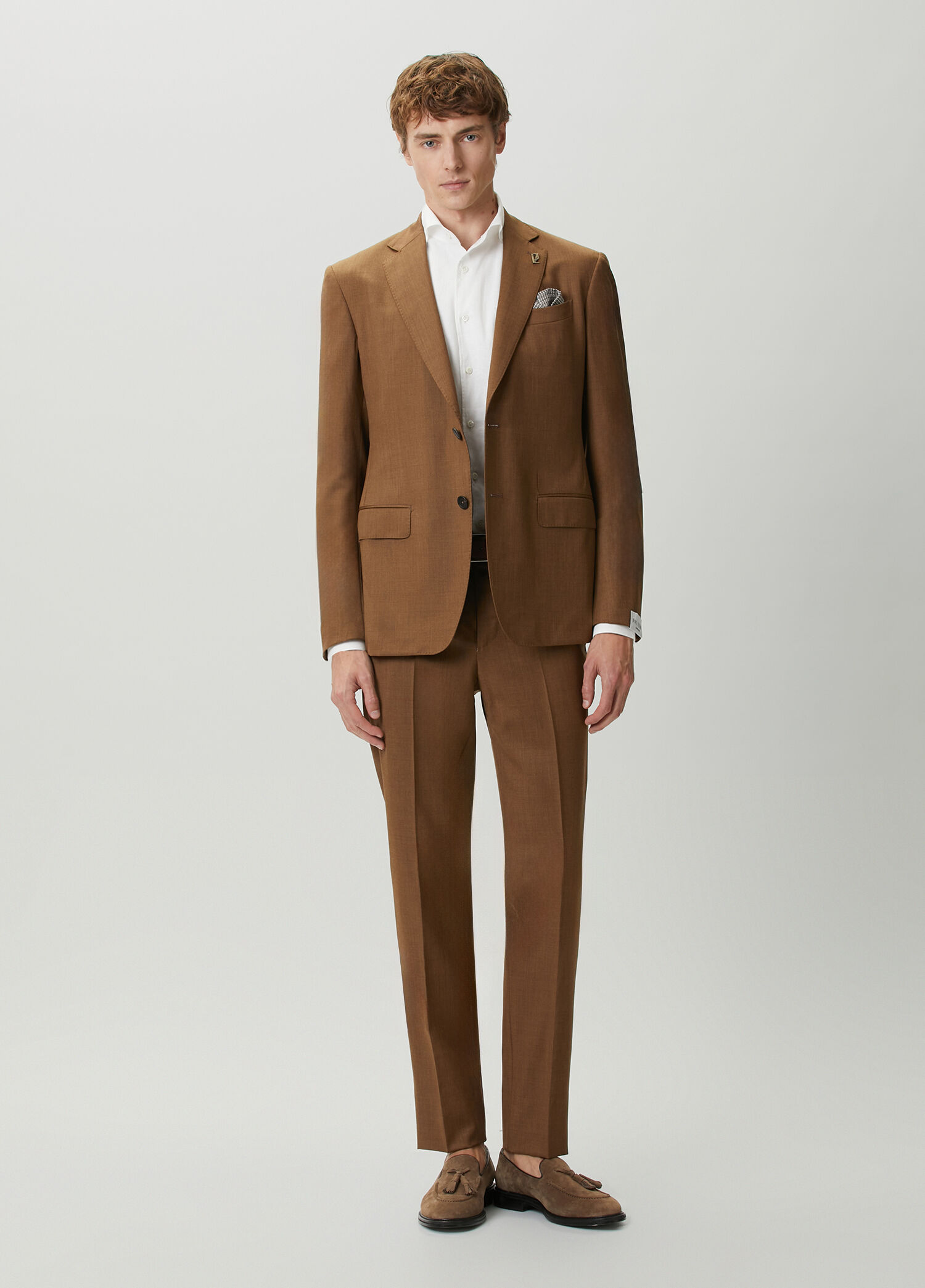 Tailored Açık Kahverengi Yün Takım Elbise
