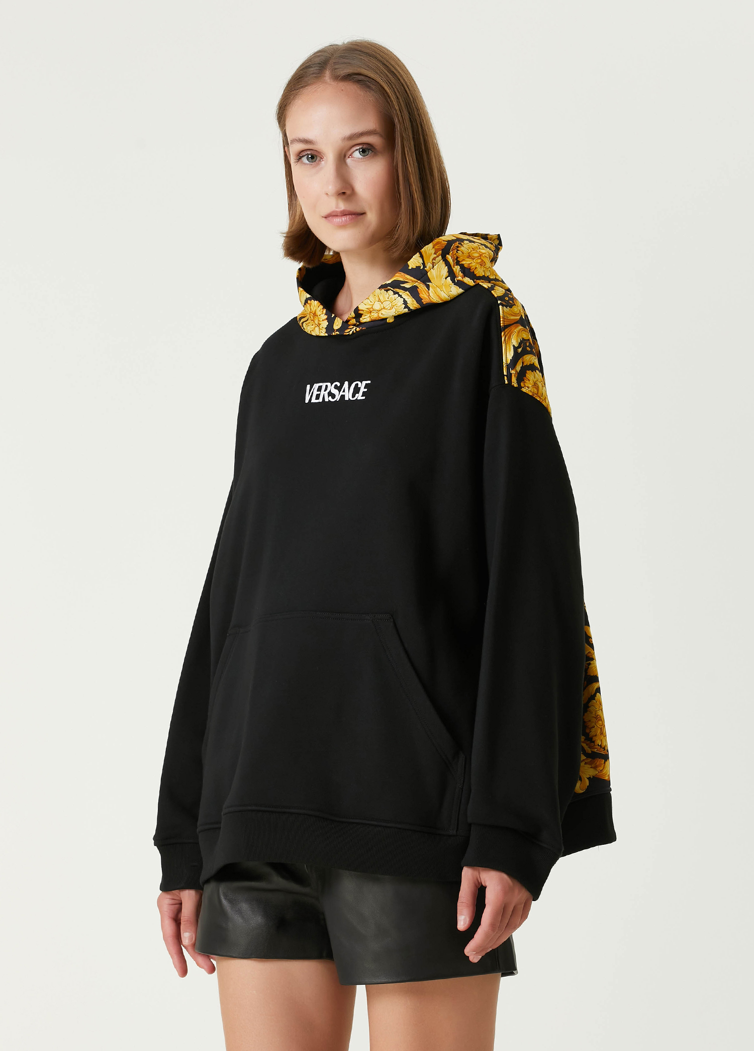 Siyah Gold Kapüşonlu Sweatshirt