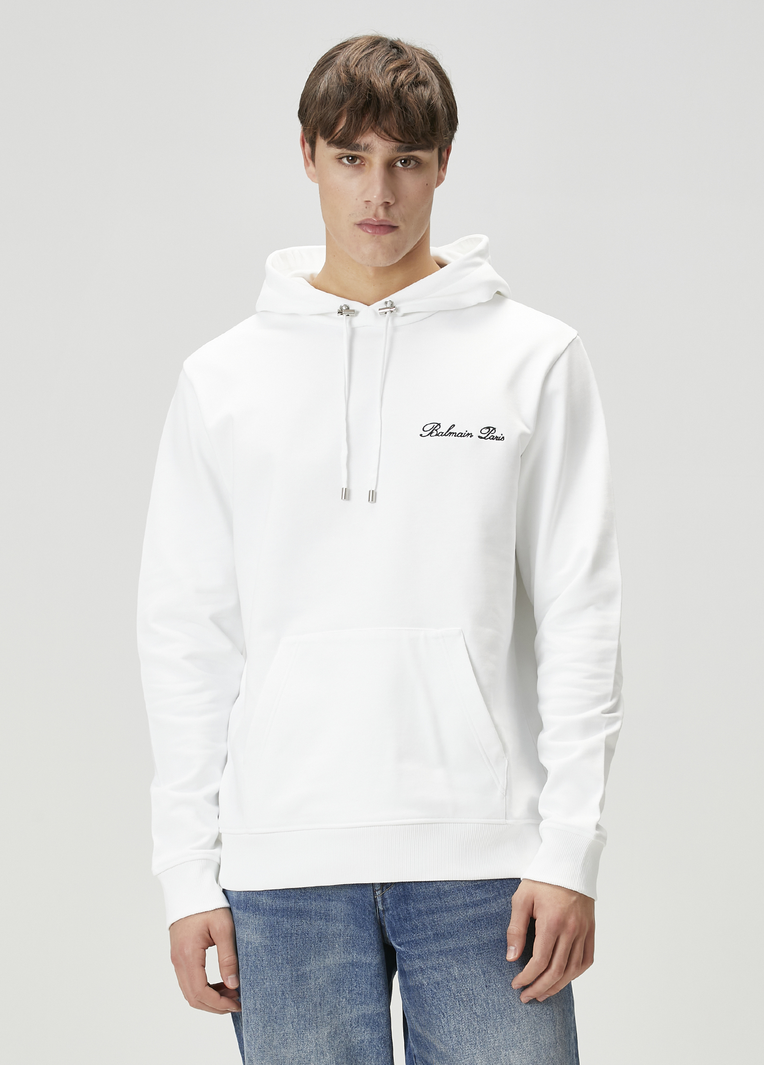 Beyaz Kapüşonlu Sweatshirt