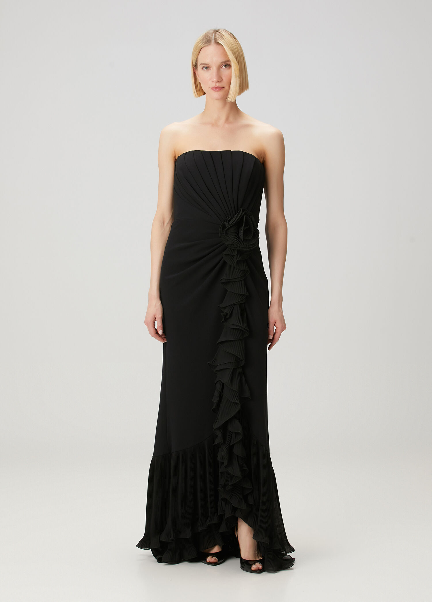 Tadashi Shoji - Leith Siyah Maksi Abiye Elbise - Siyah
