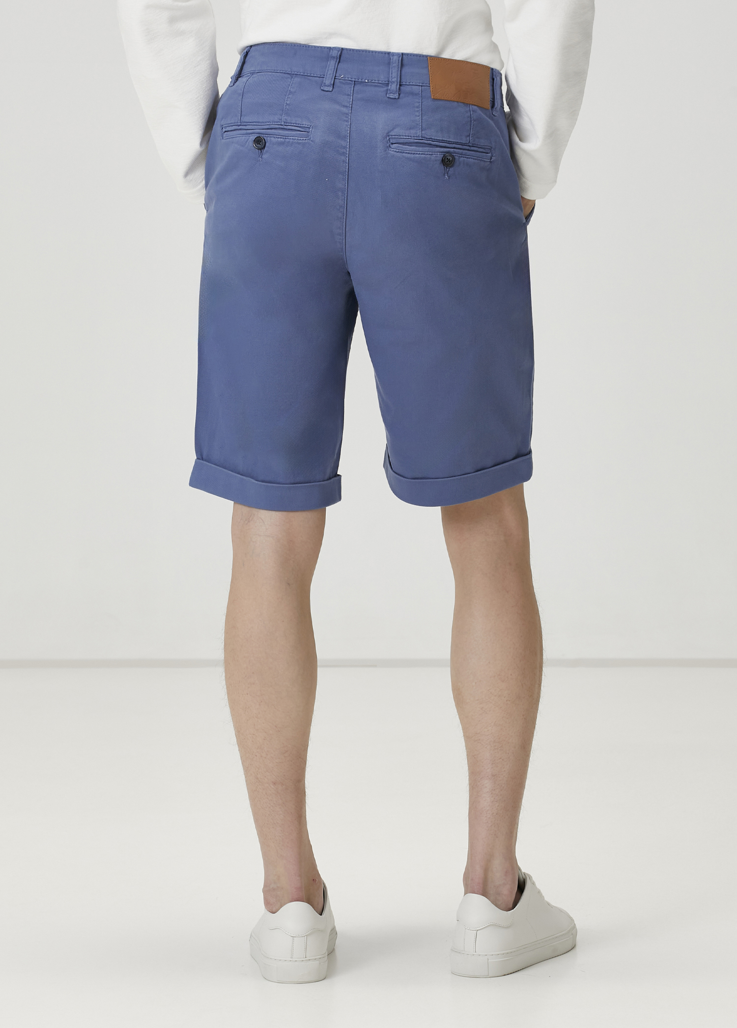 Slim Fit Koyu Mavi Şort_2