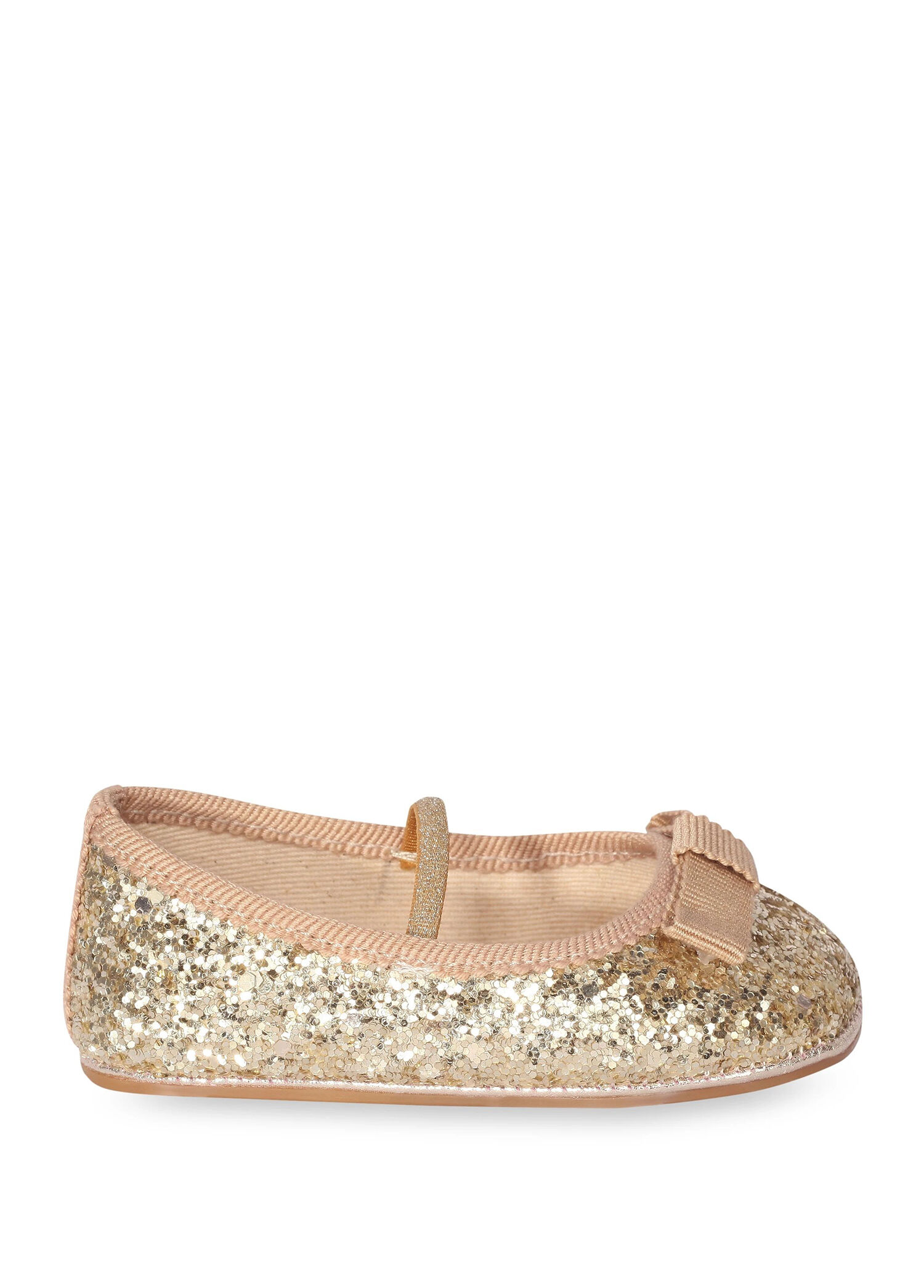 Sparkle Altın Rengi Kız Bebek Patik