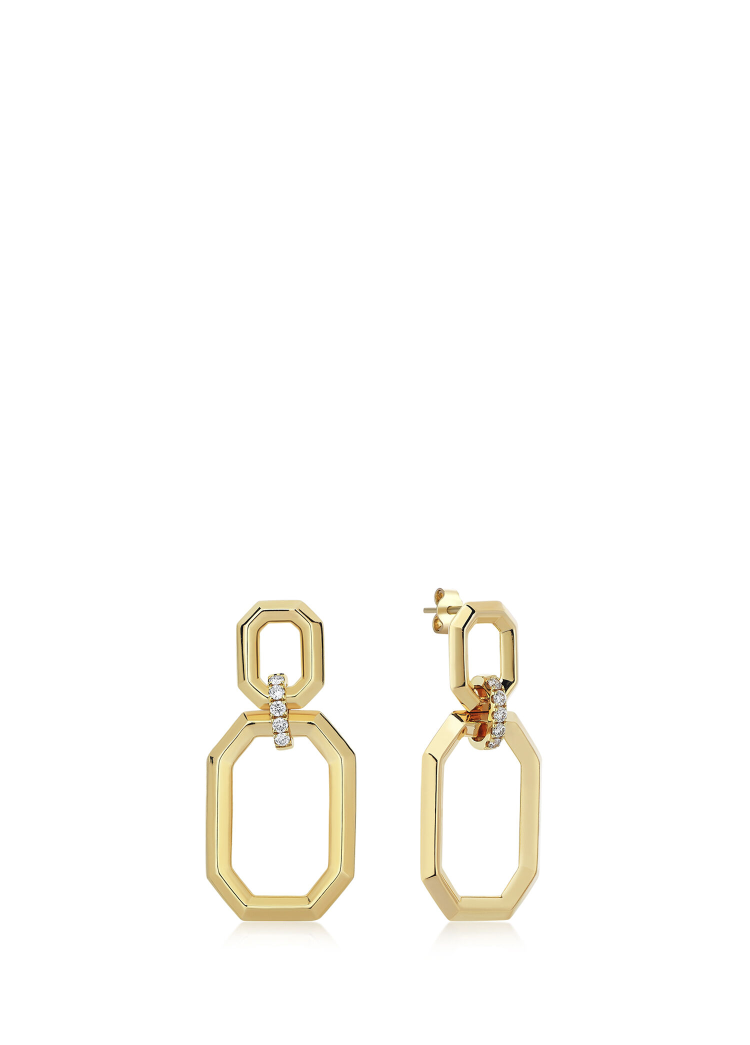 Insula Earrings Pırlanta Taşlı 14 Ayar Rose Gold Kadın Küpe