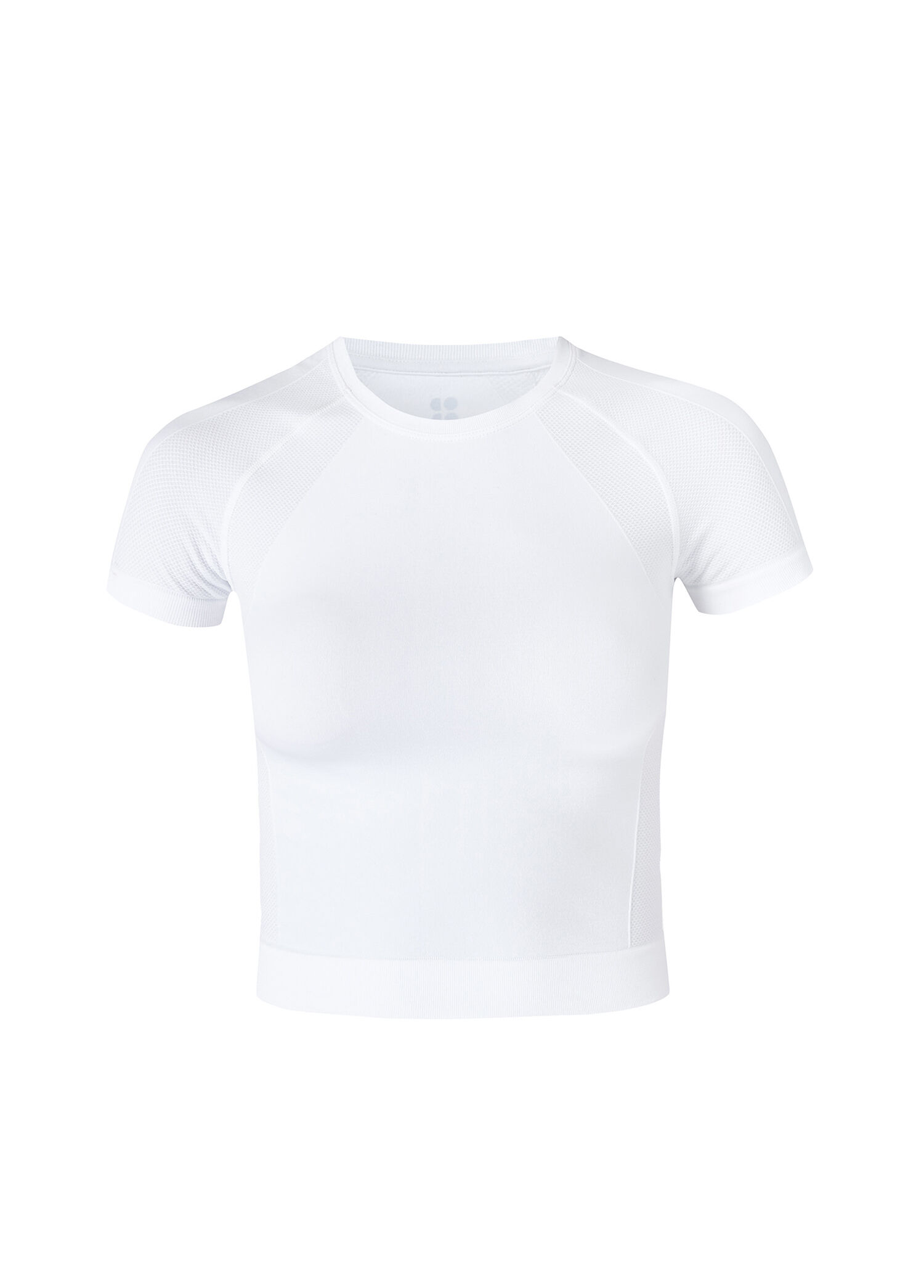 Athlete Crop Seamless Workout Beyaz Kadın Spor T-Shirt