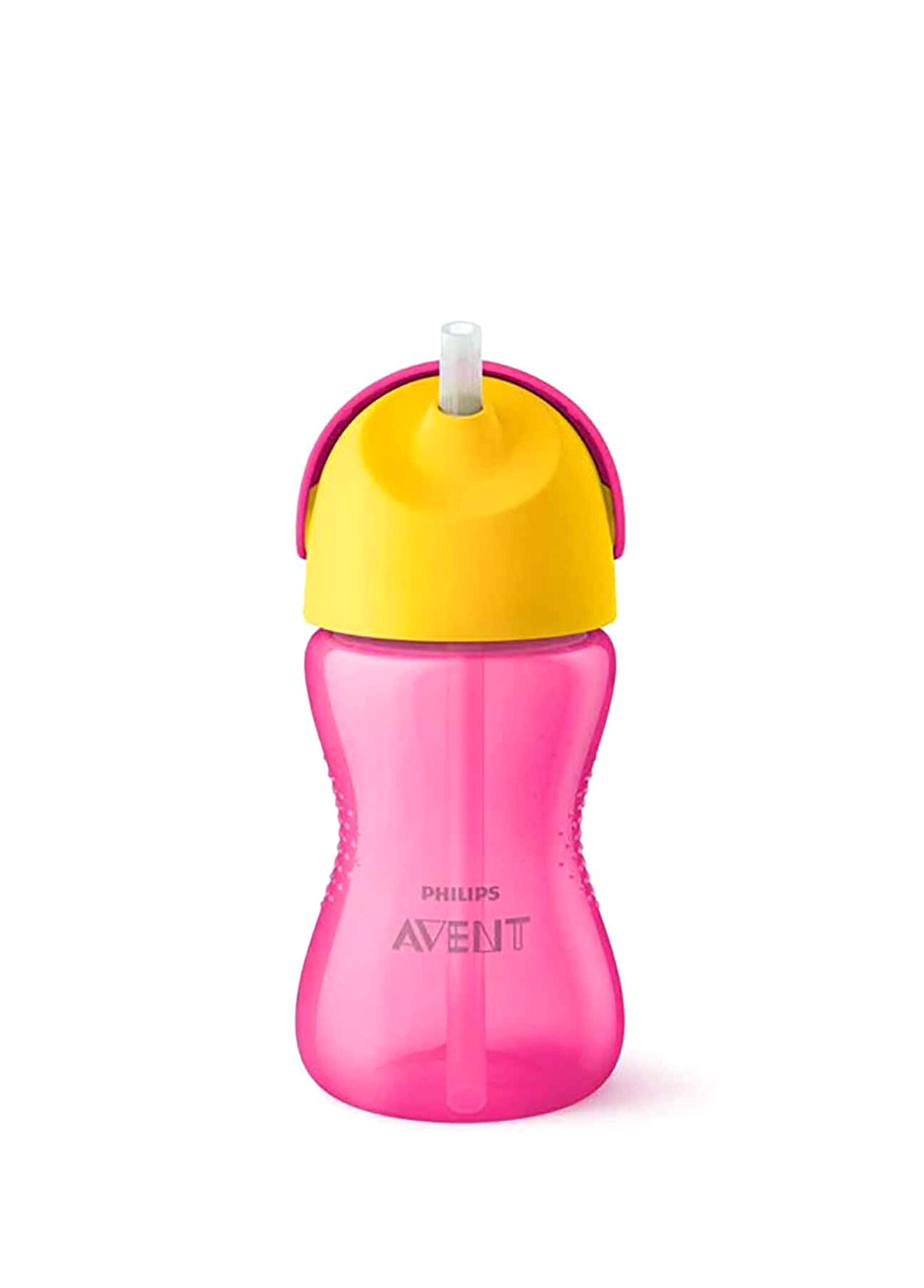 Bendy Pembe Pipetli Alıştırma Bardağı 300 ml
