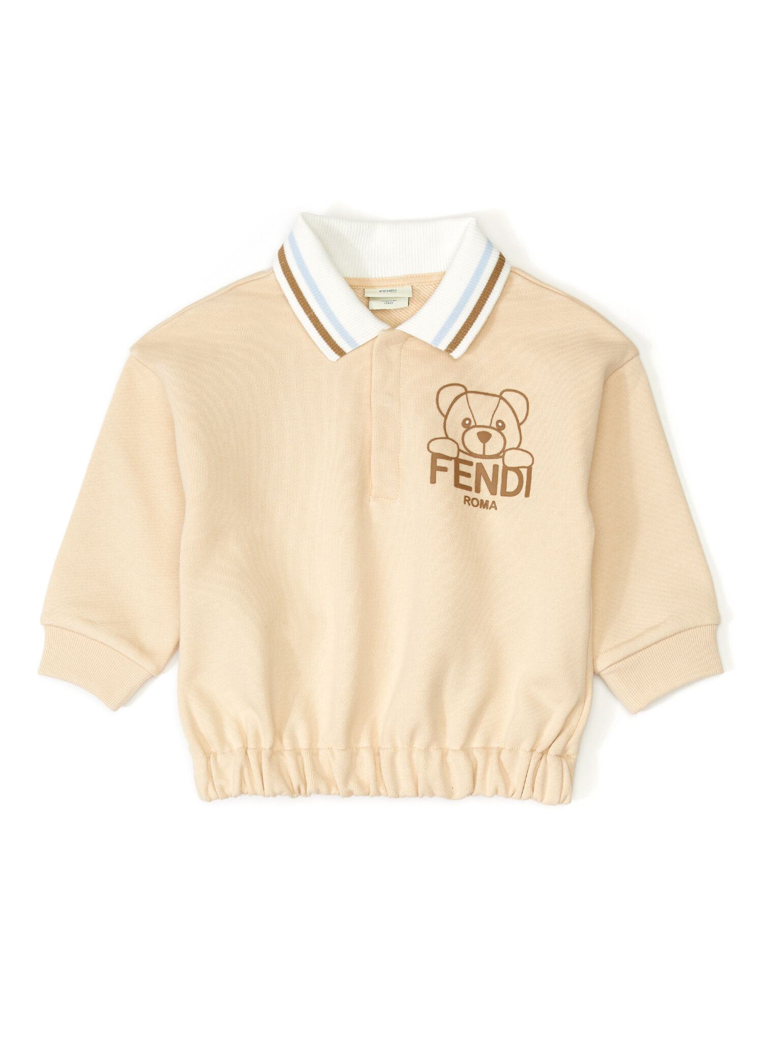Bej Polo Yaka Erkek Bebek Sweatshirt