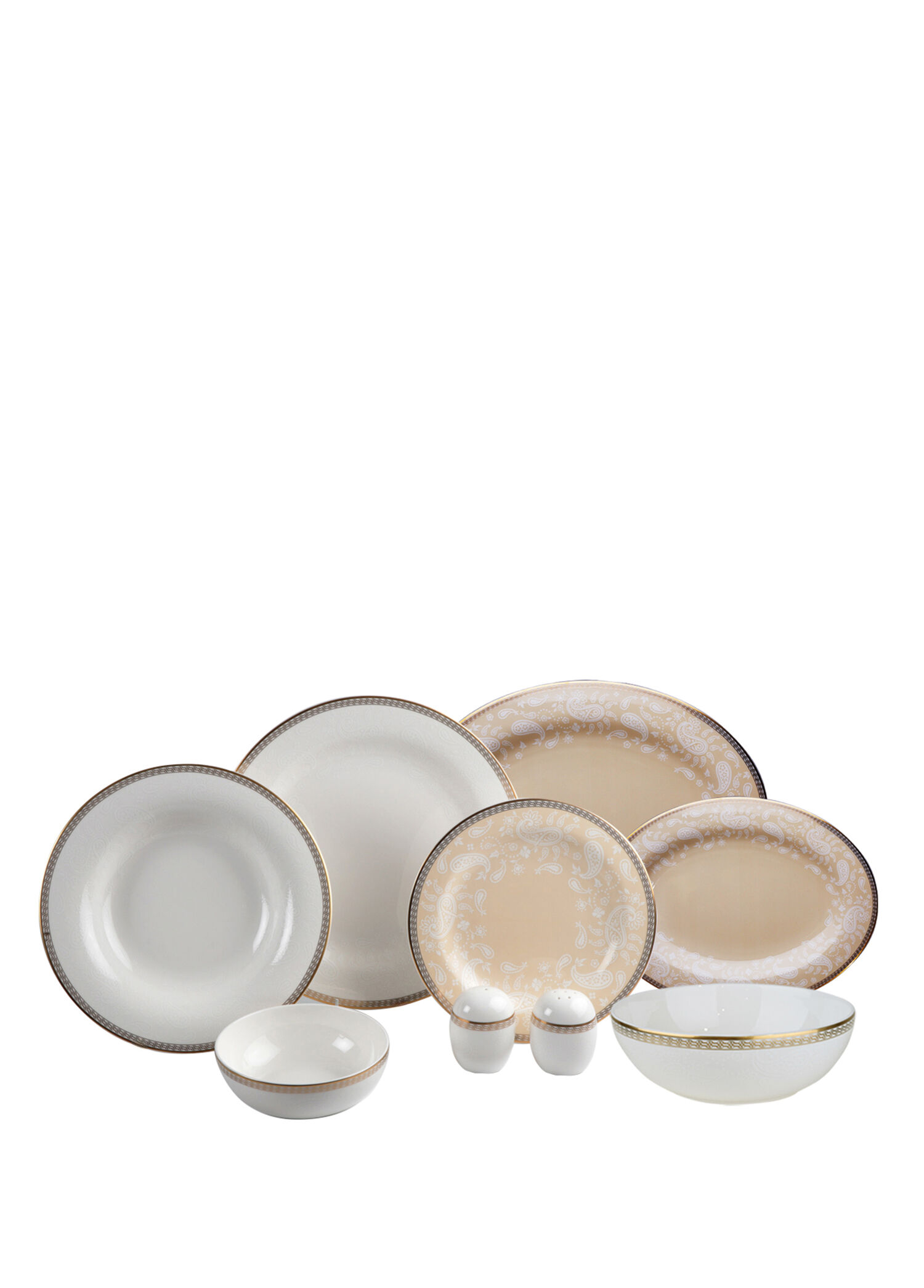 P Royal Canterbury Milada Gold 55 Parca Bone China Yemek Takimi