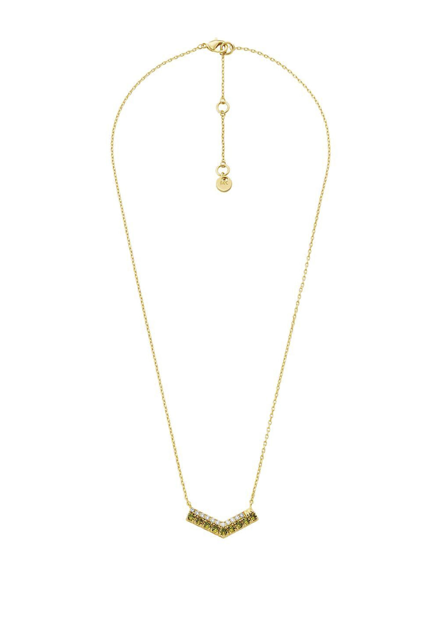 Spring Ring MKJ8562-710 Altın Rengi Yeşil Kadın Kolye