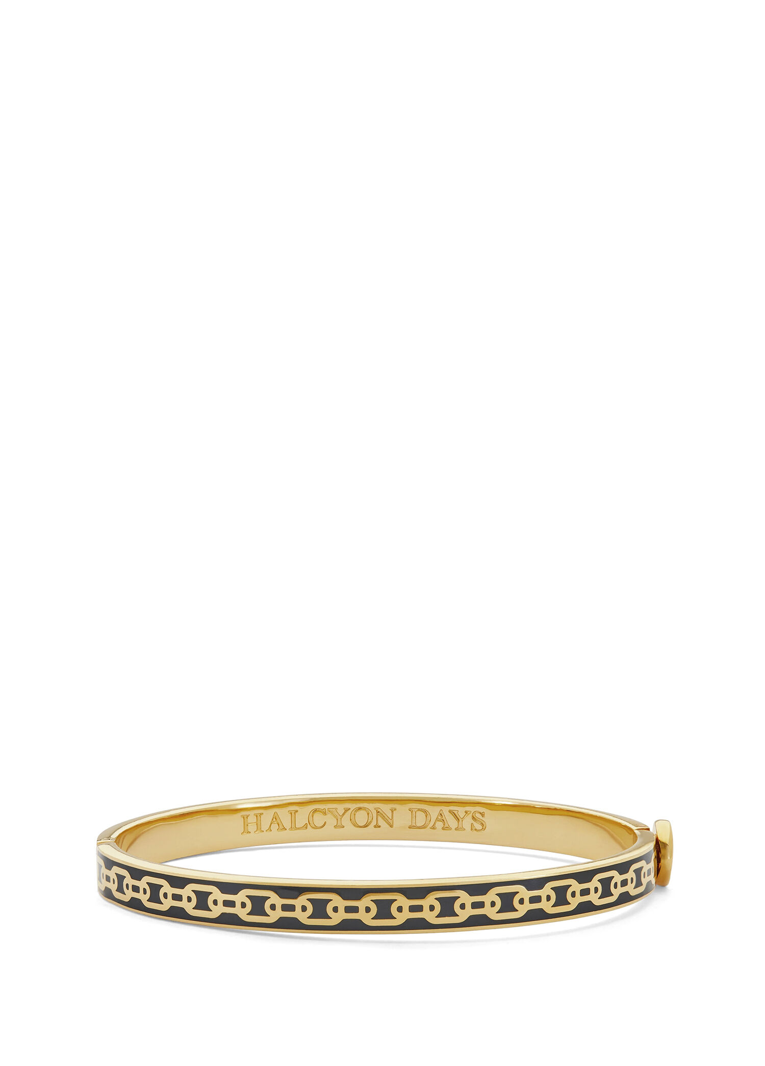 Chain Black Gold Hinged 18 Ayar Altın Kaplama Kadın Bileklik