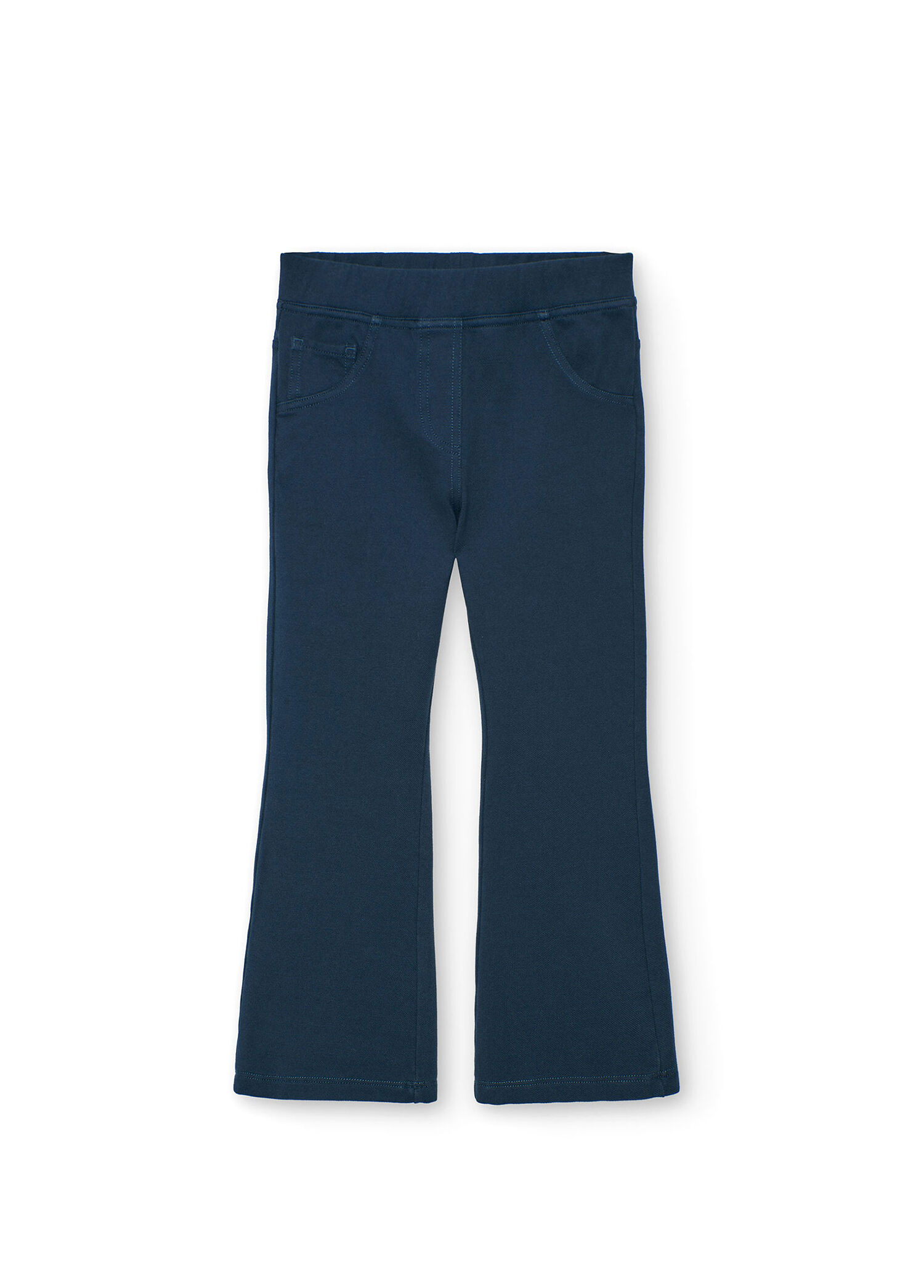 Lacivert Twill Kız Çocuk Düz Pantolon