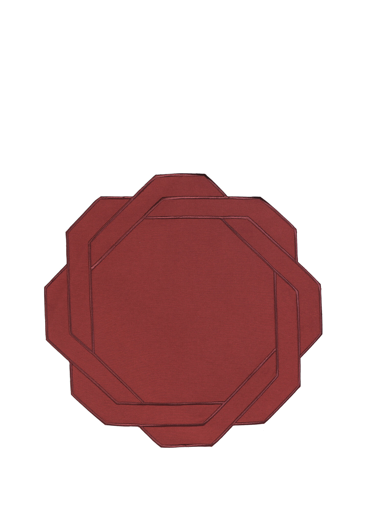 Kate Bordo Geometrik Kesim Pamuklu 2'li Amerikan Servis 42x42 cm