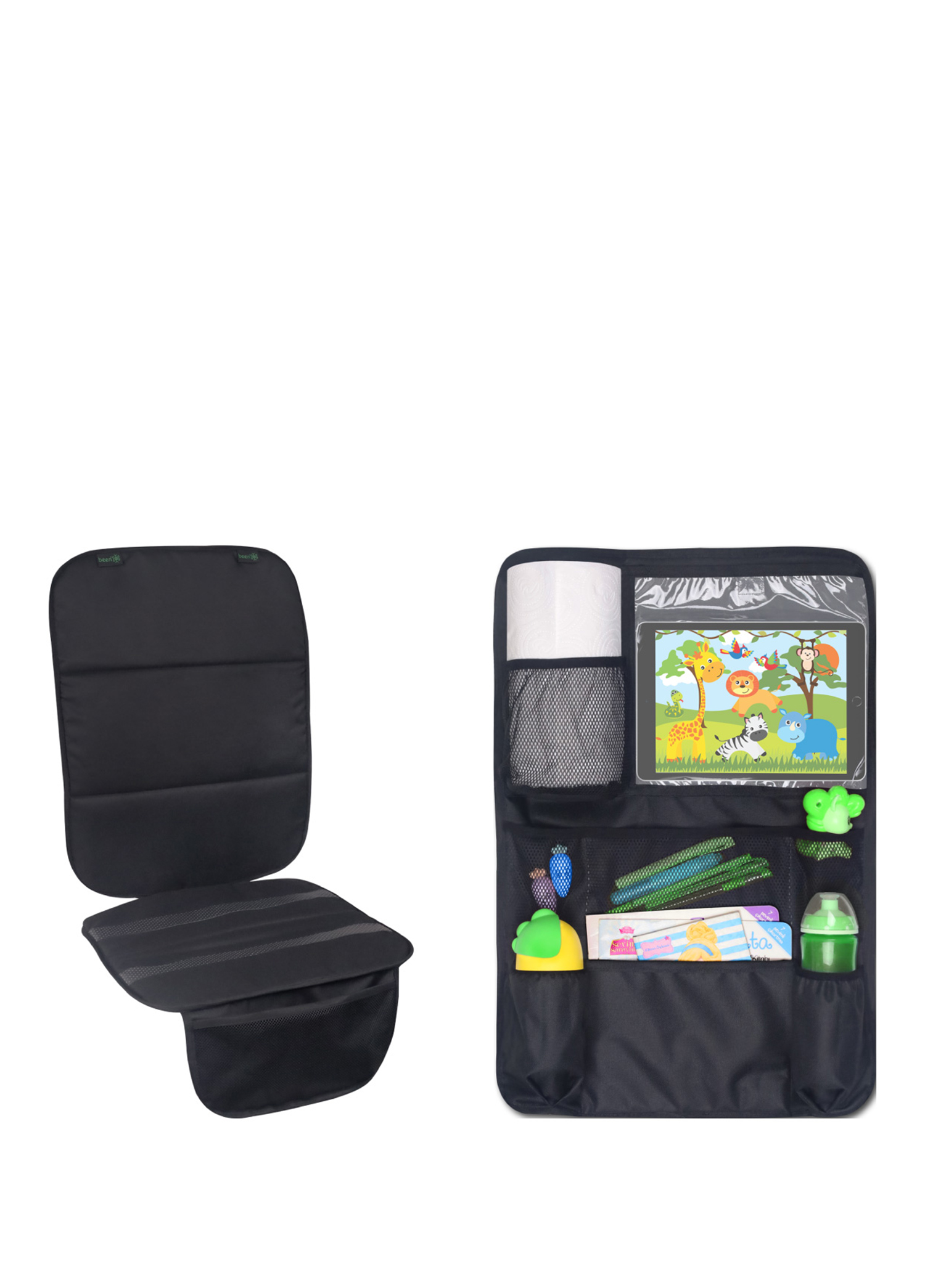 Araç Koltuğu Koruyucu + Tablet ve Telefon Tutacaklı Organizer Set