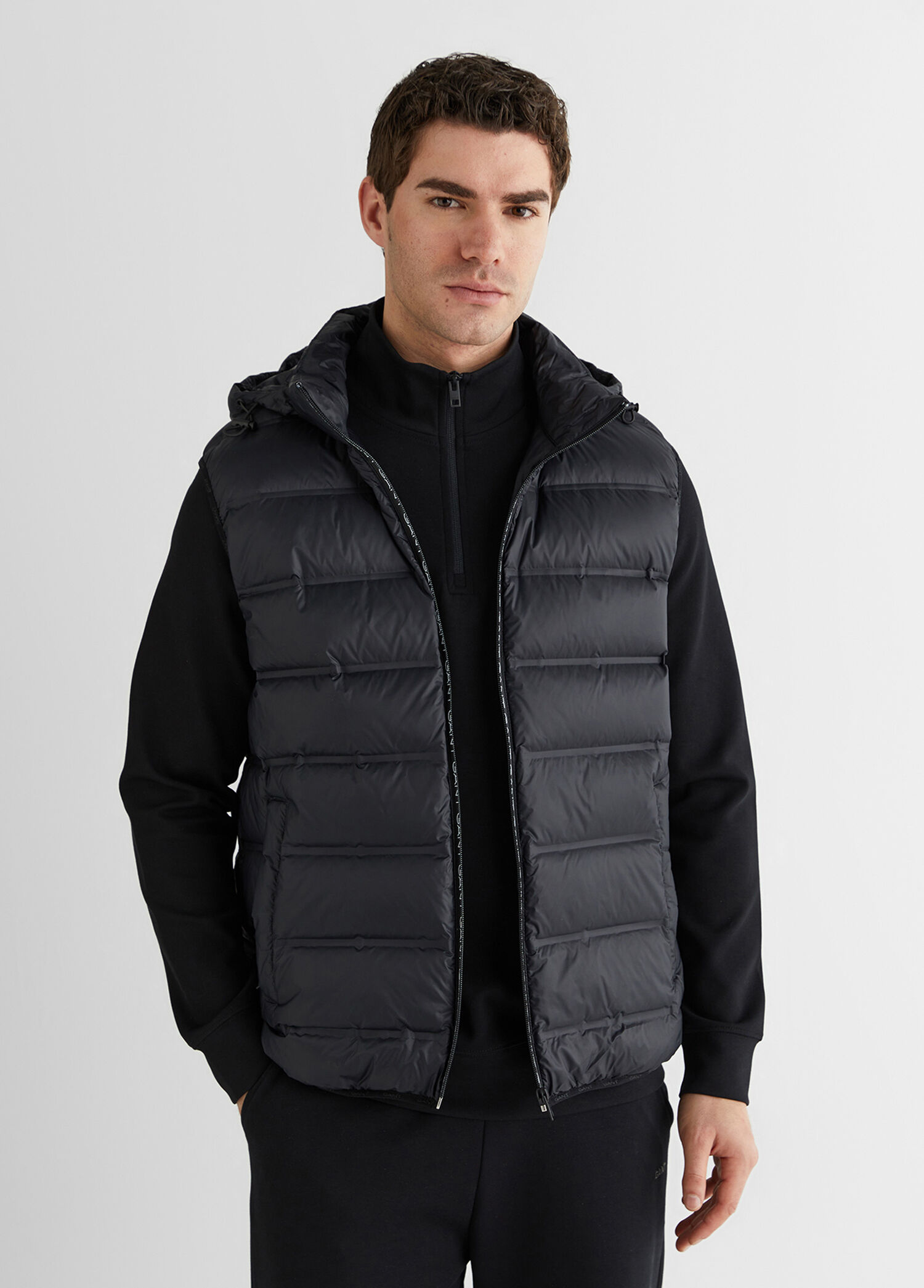 Black Hooded Men's Sports Vest