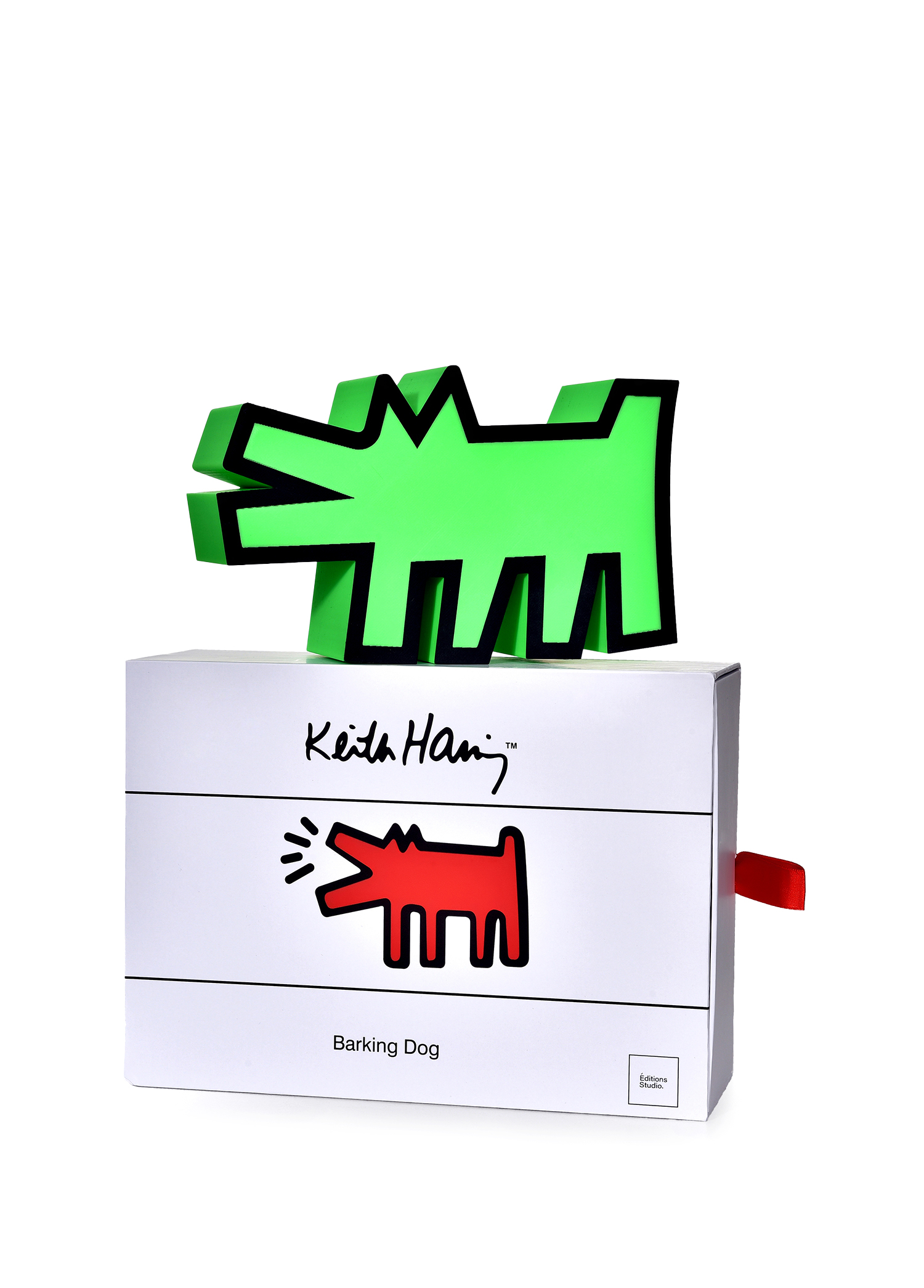 Keith Haring Barking Dog Yeşil Heykel