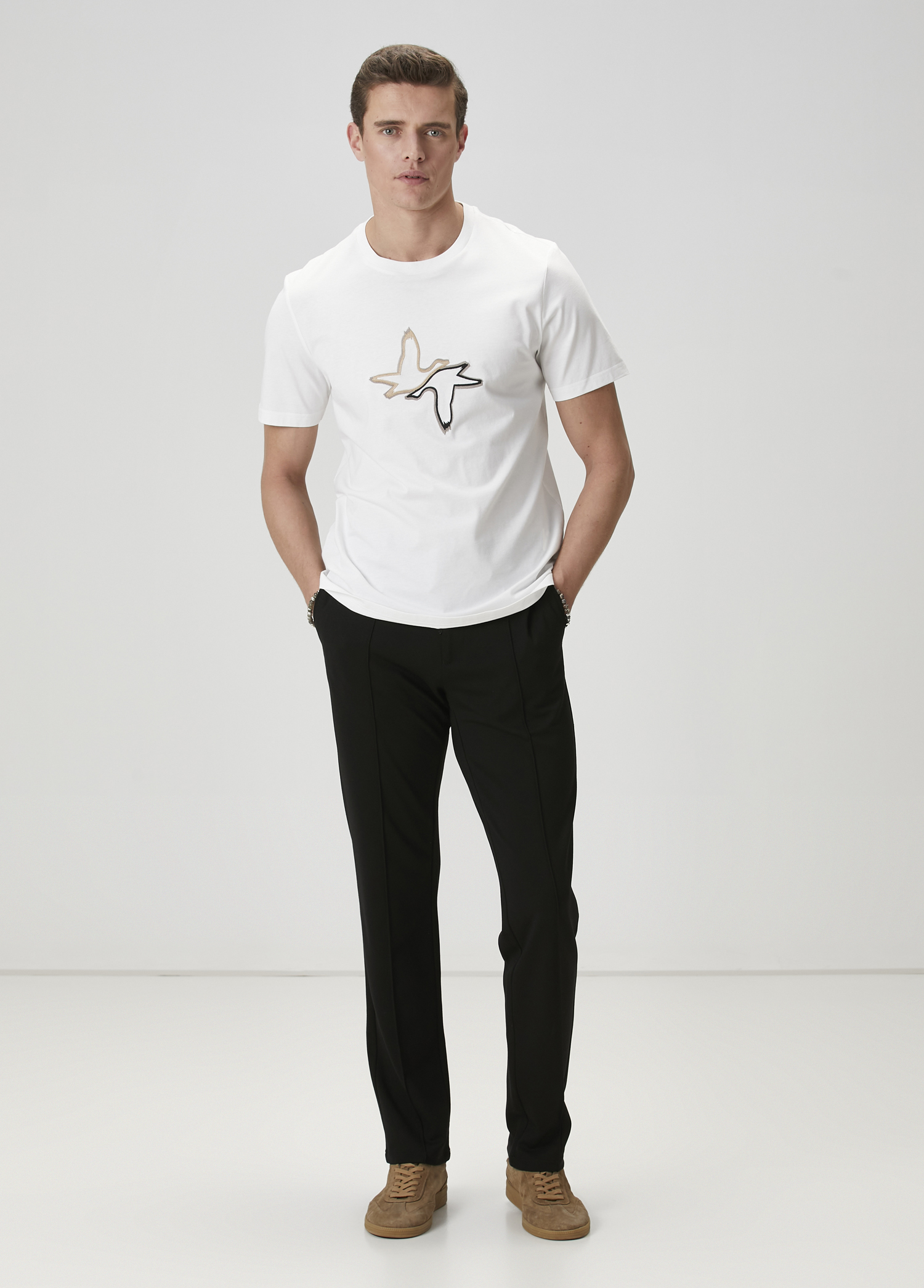 Siyah Beli Kordonlu Spor Pantolon