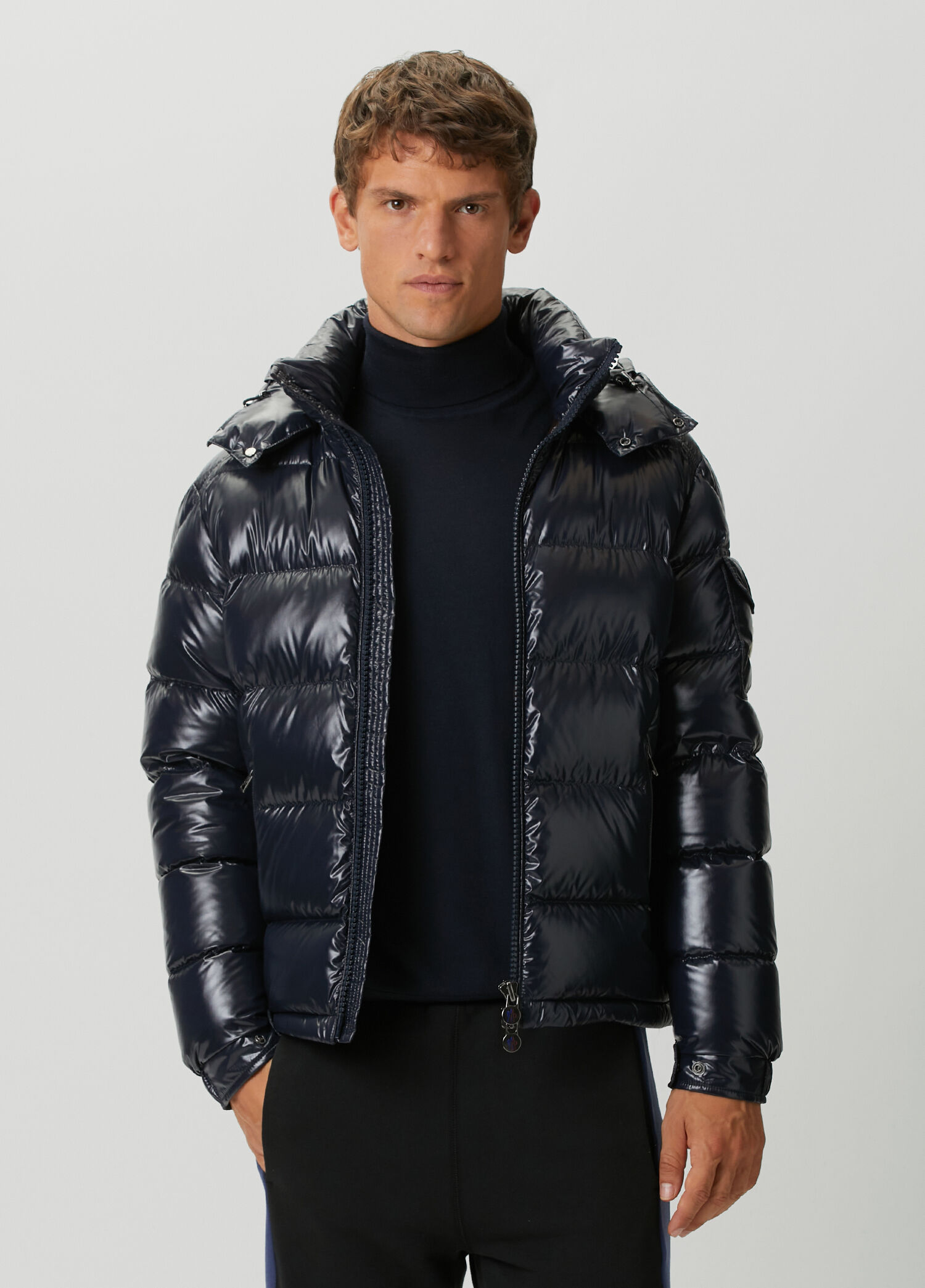 Navy Blue Hooded Puff Coat