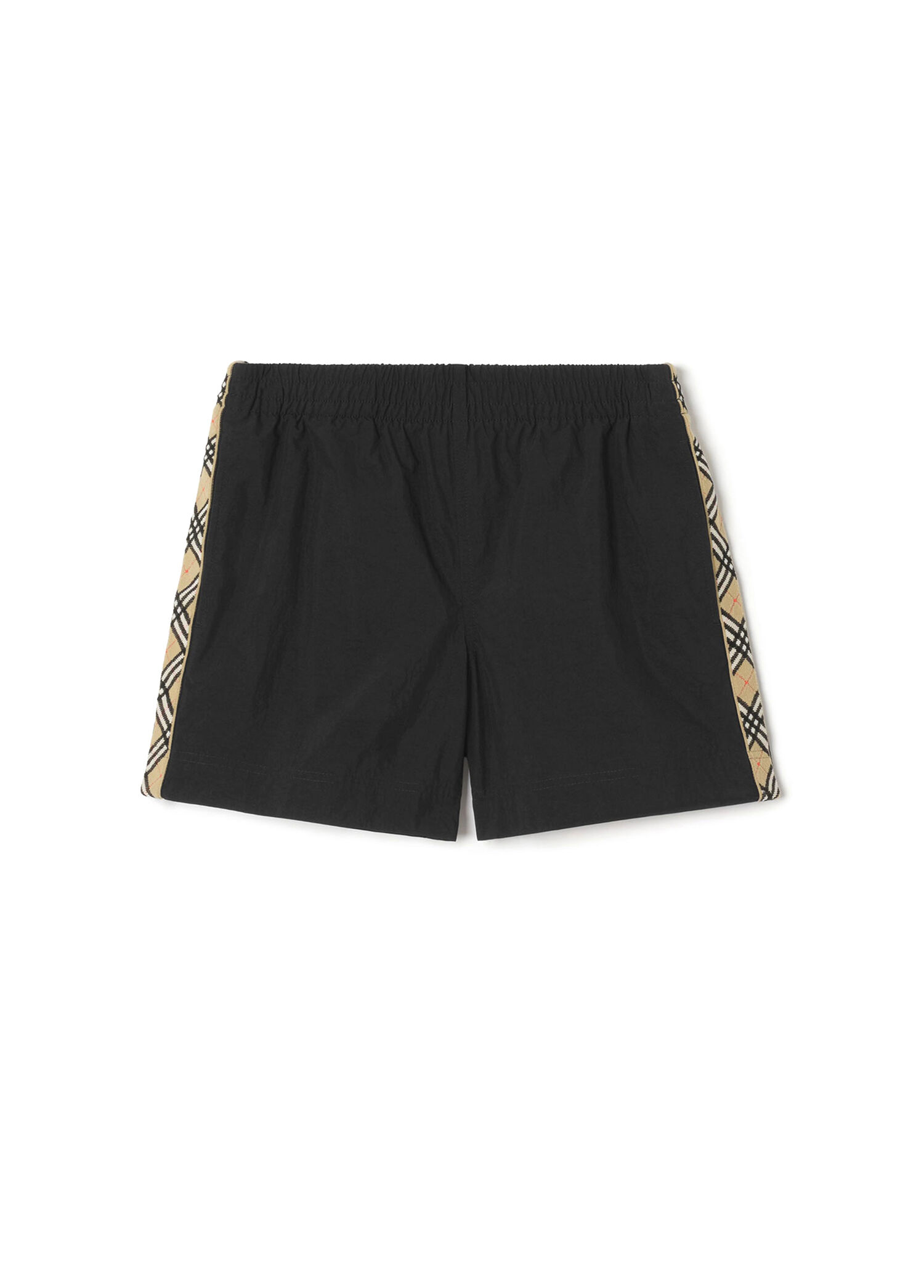 Check Trim Çocuk Siyah Unisex Çocuk Deniz Şortu