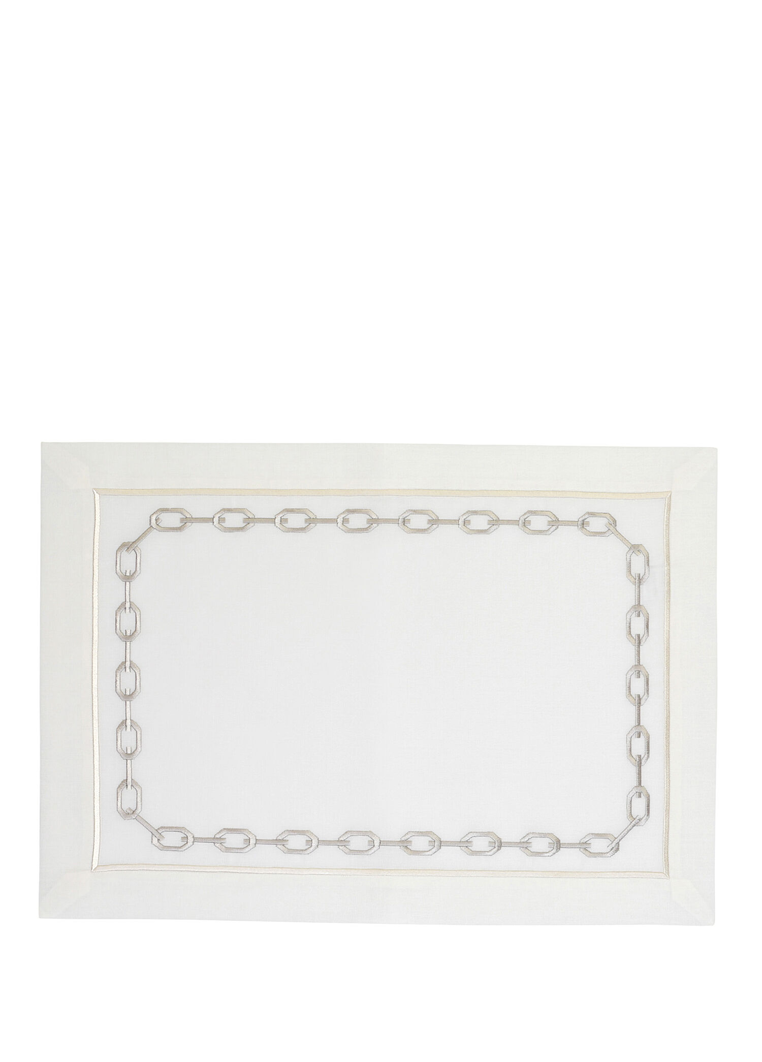 Chain 2’li  Zincir Desenli Gümüş Nakışlı Amerikan Servis 35x50 cm