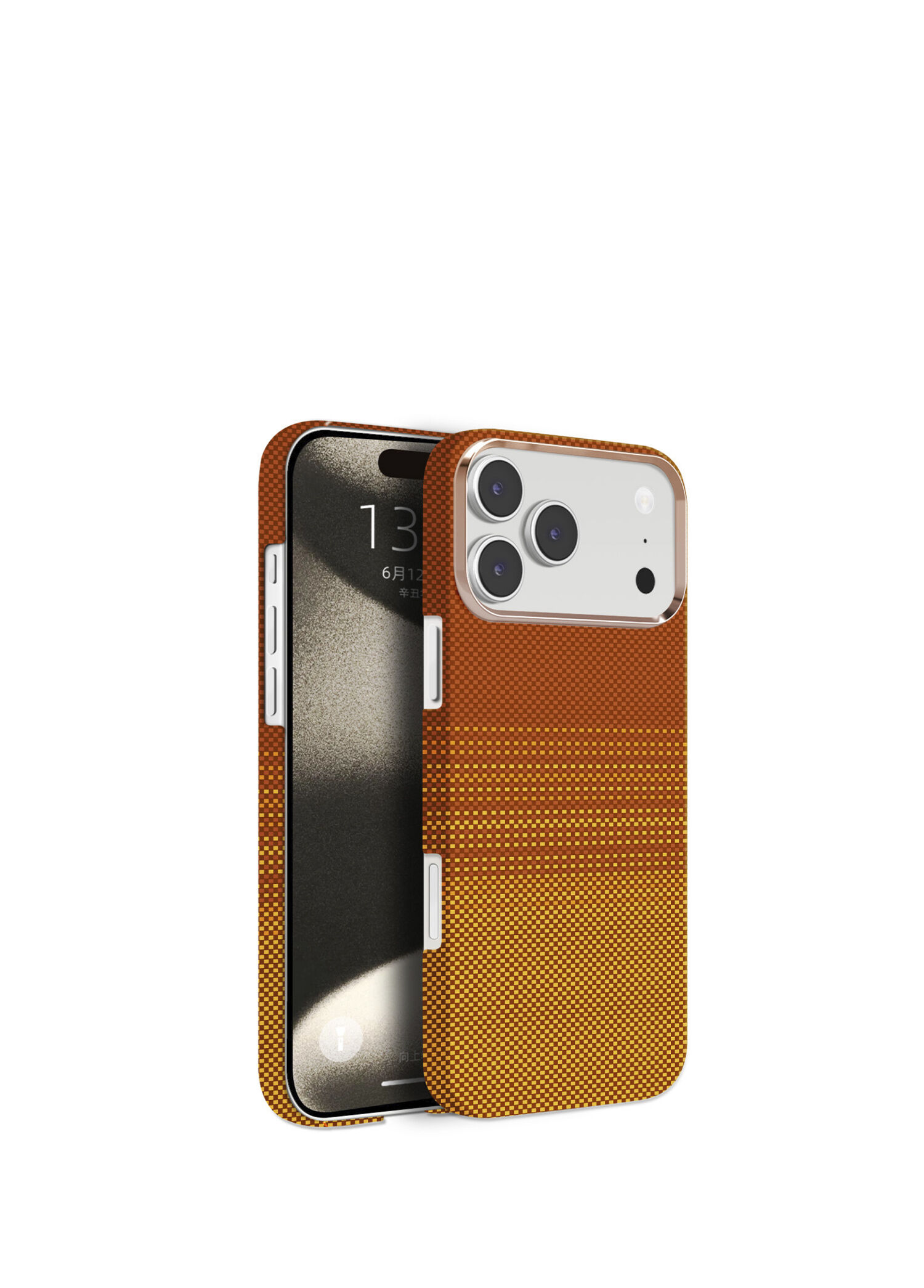 Knit Kevlar iPhone 17 Air Turuncu Telefon Kılıfı