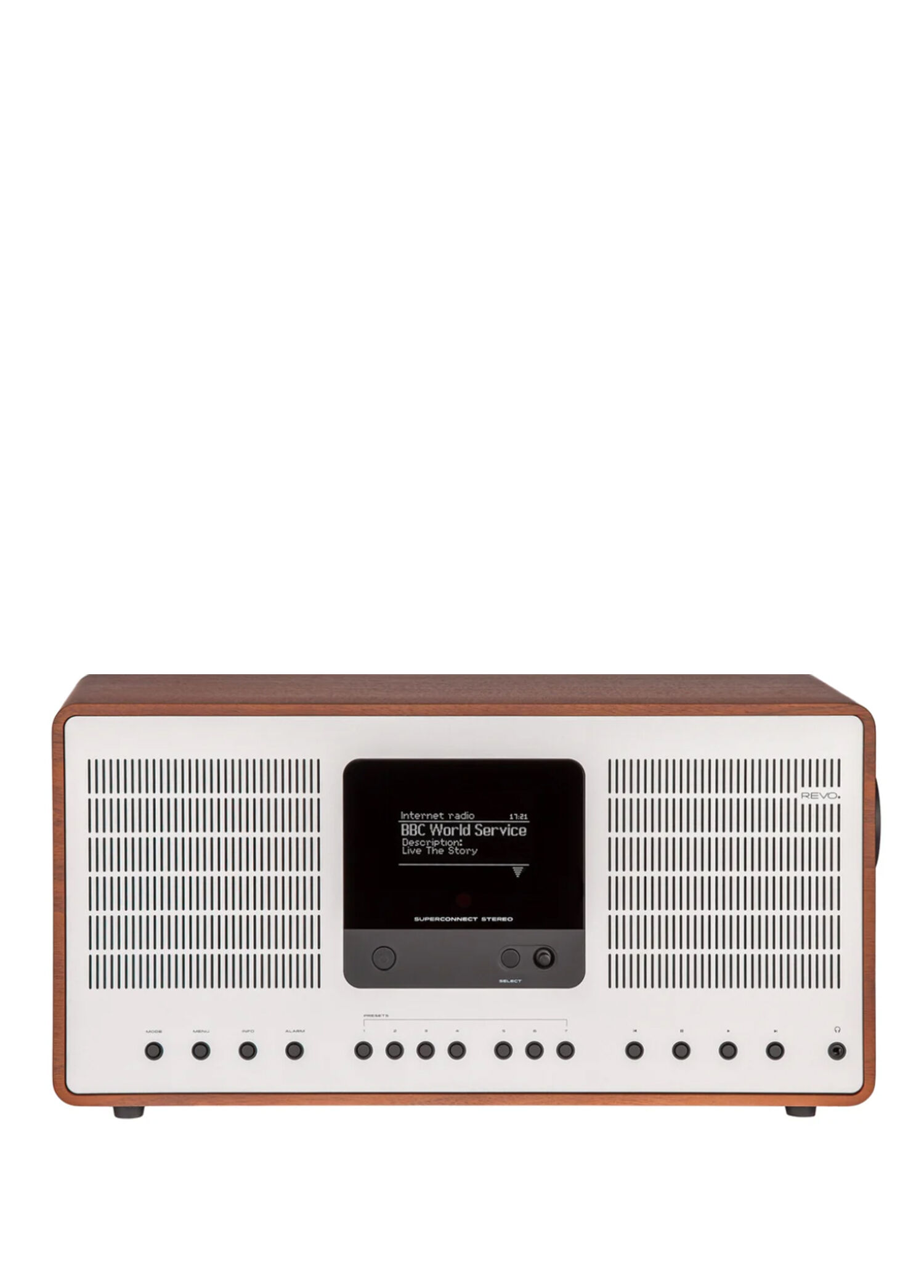 Superconnect Stereo Ceviz Gümüş Radyo