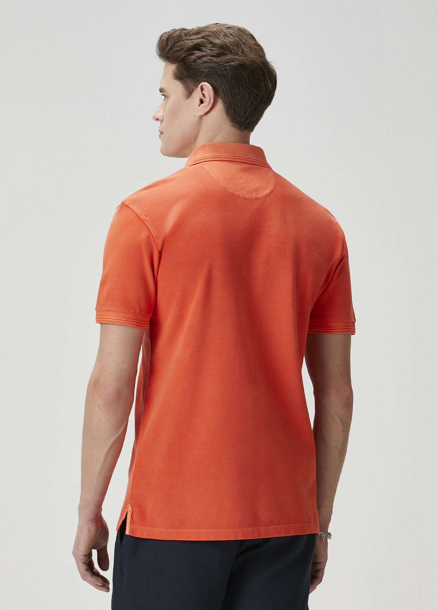 Comfort Fit Nar Çiçeği Polo Yaka T-shirt_5