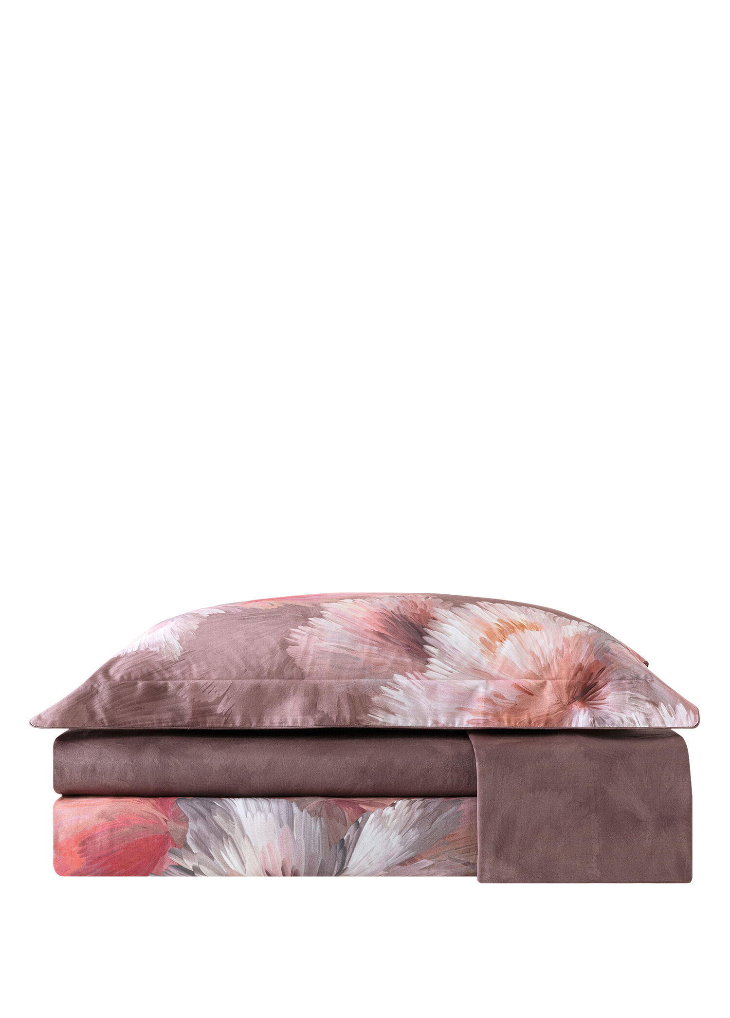 Valeron - Fleuris Bordo Pamuk Saten Çift Kişilik Nevresim Takımı 200 x 220 cm - Bordo